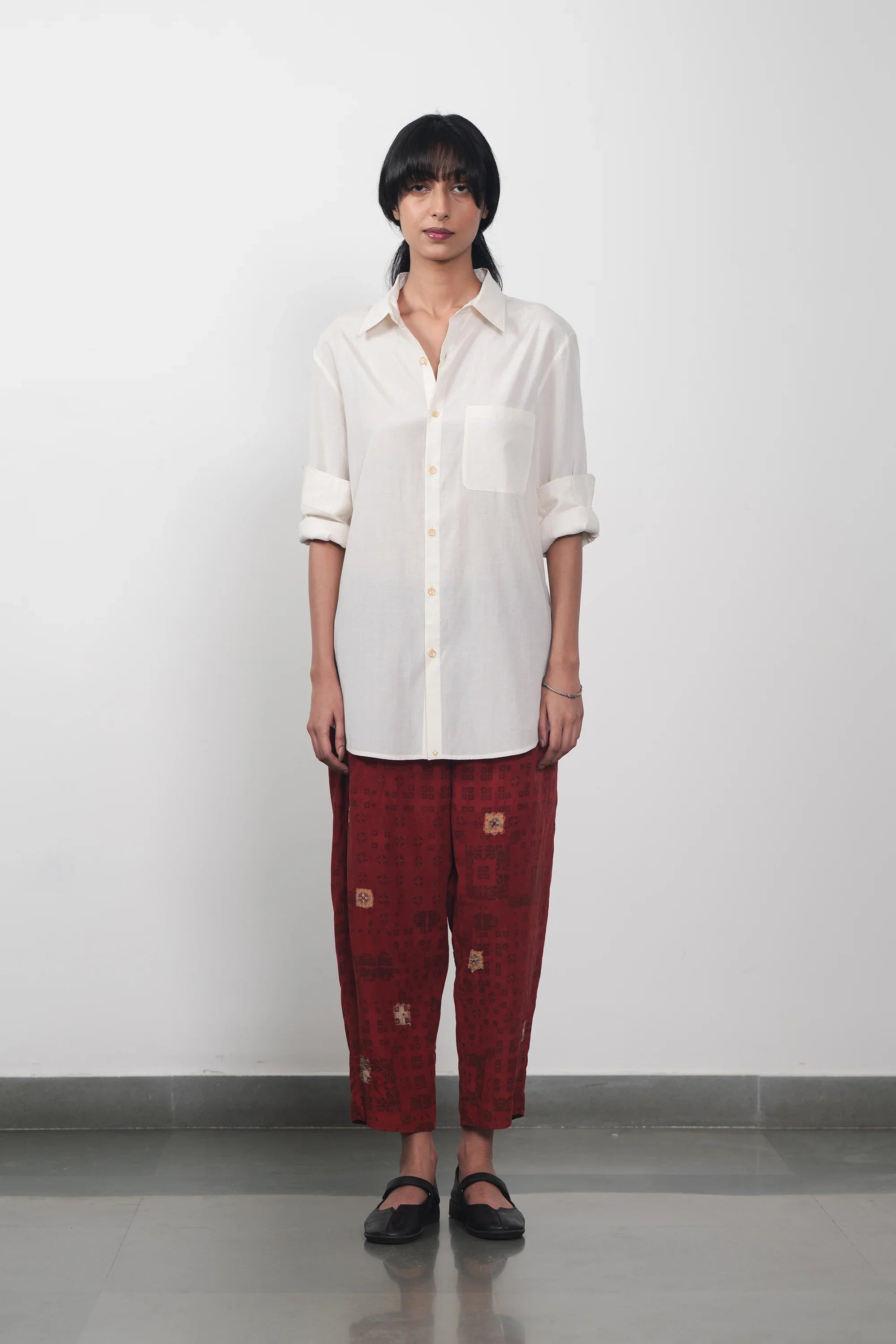 Ecru Cotton Silk Shirt