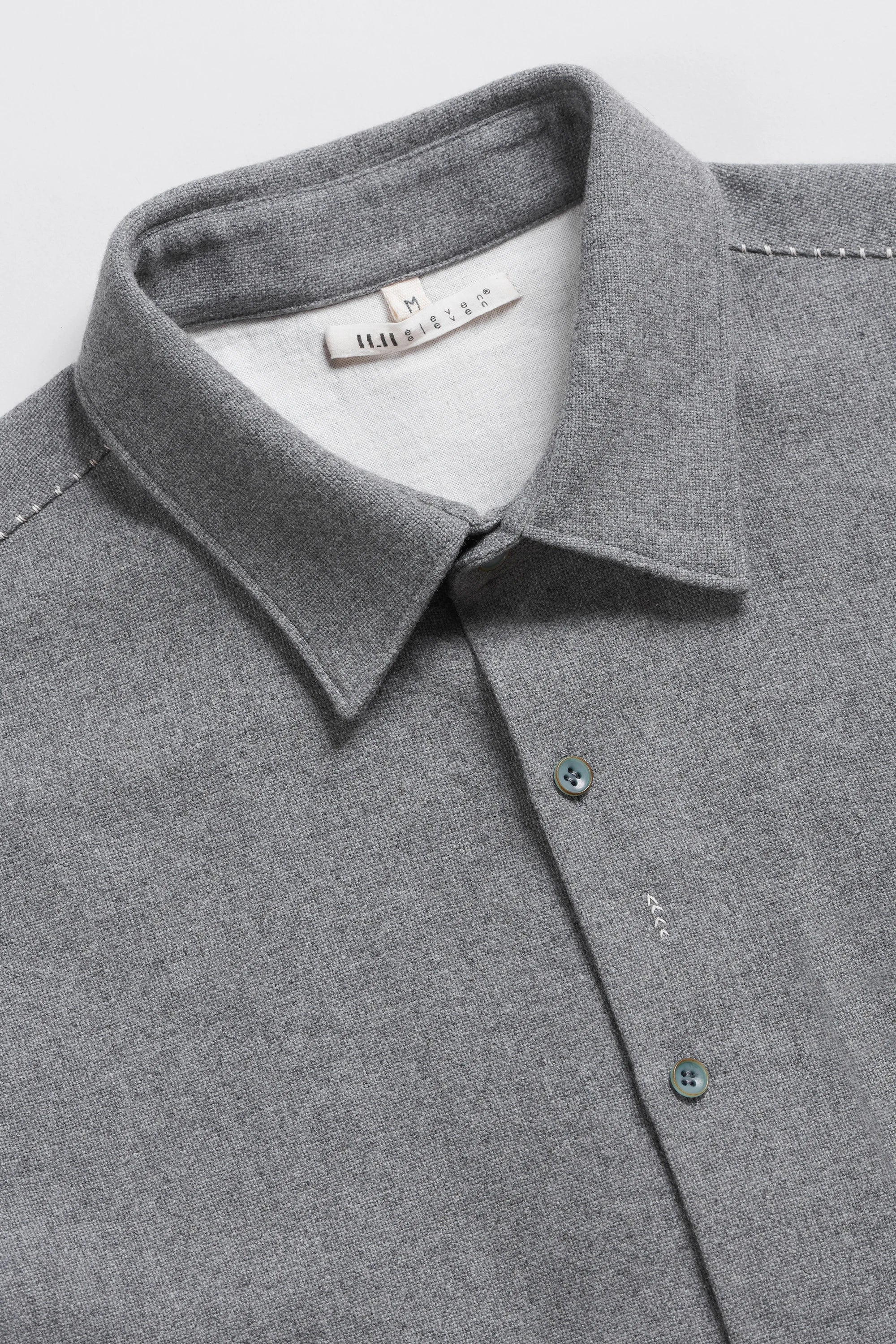 Cashmere Wool Oversized Shirt in Ash Grey