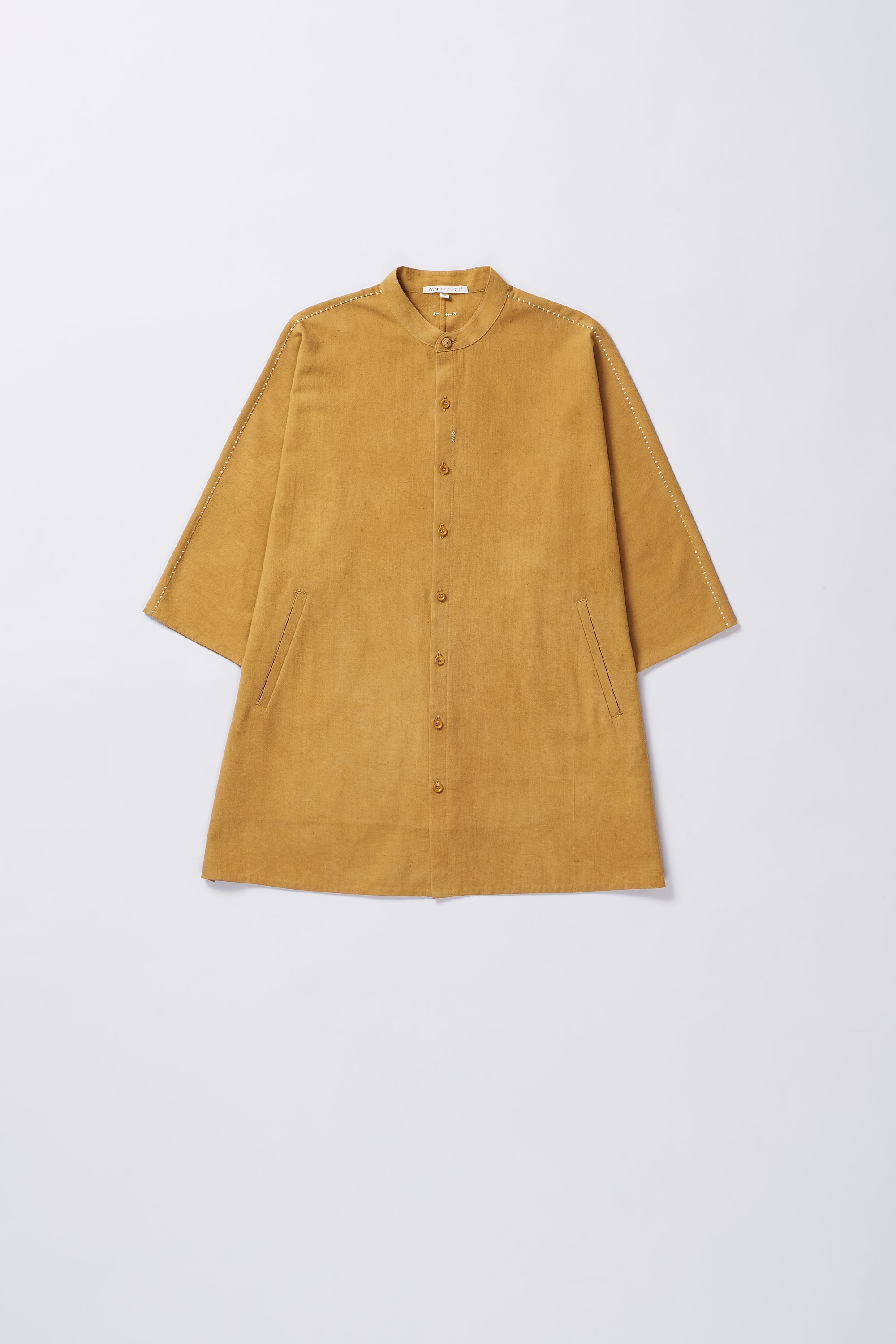 Mustard Yellow Kimono Half Sleeve Shirt