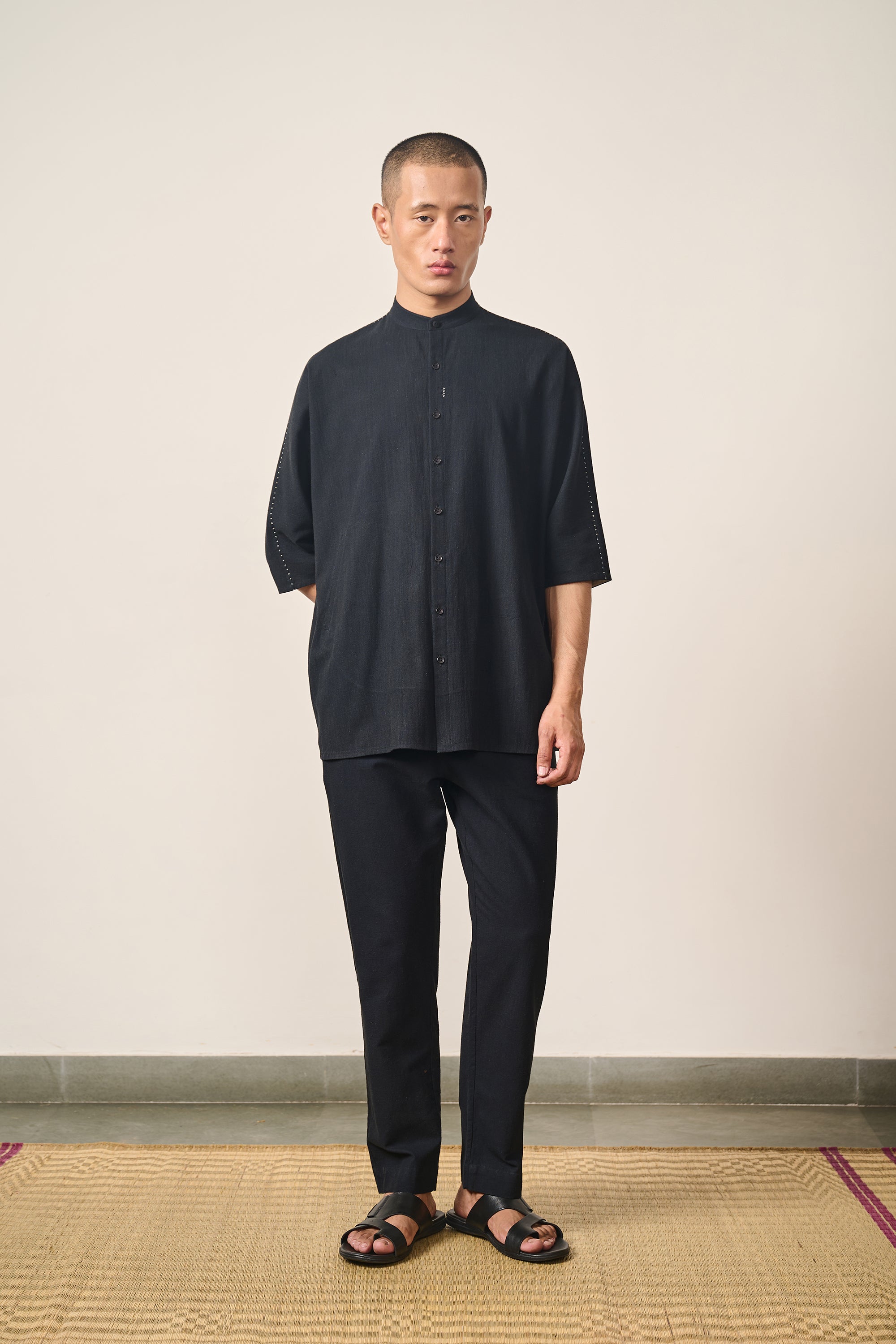 Cotton Kimono Half Sleeve Shirt