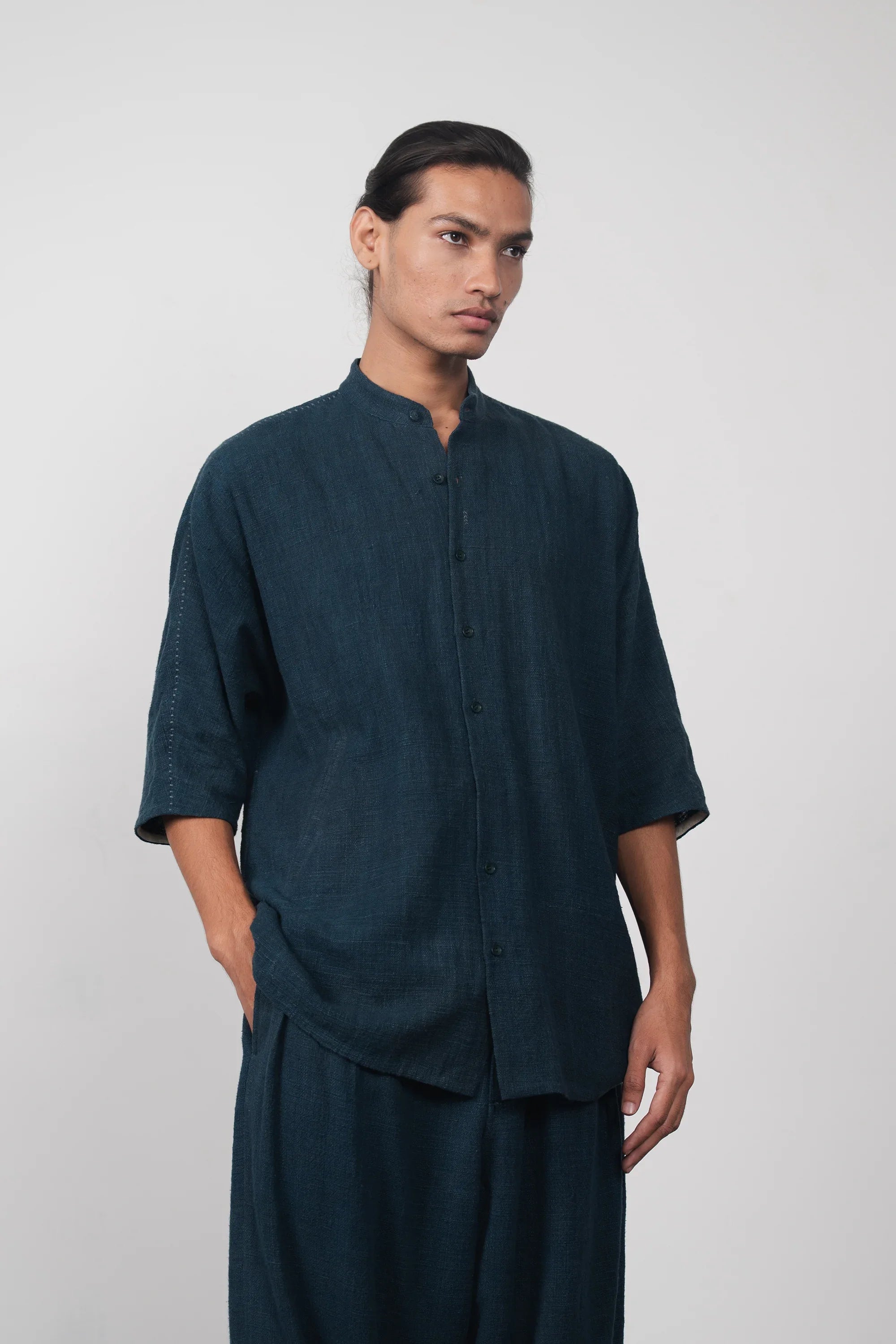 Kimono Sleeve Cotton Shirt
