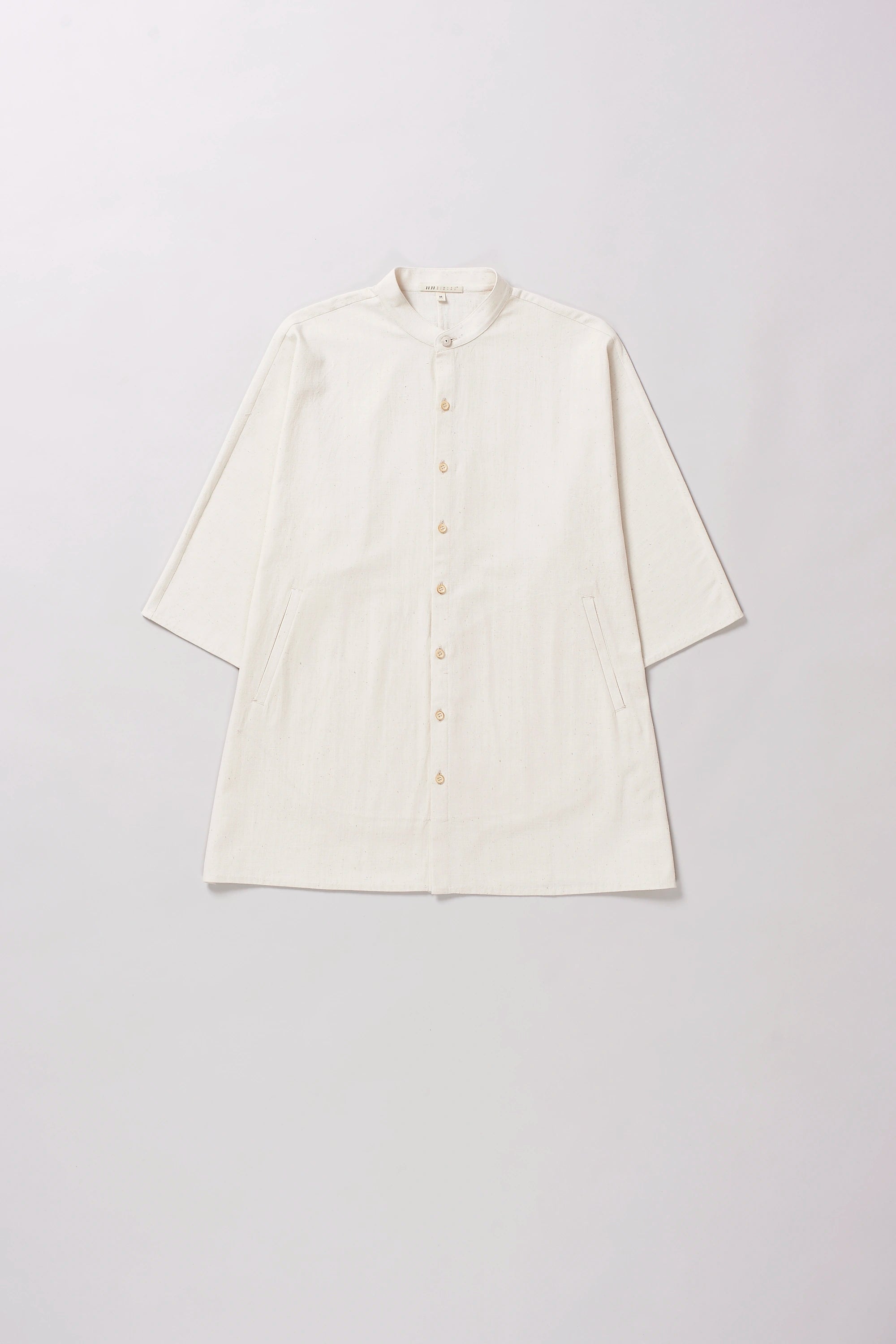 Front image of cotton ecru shirt