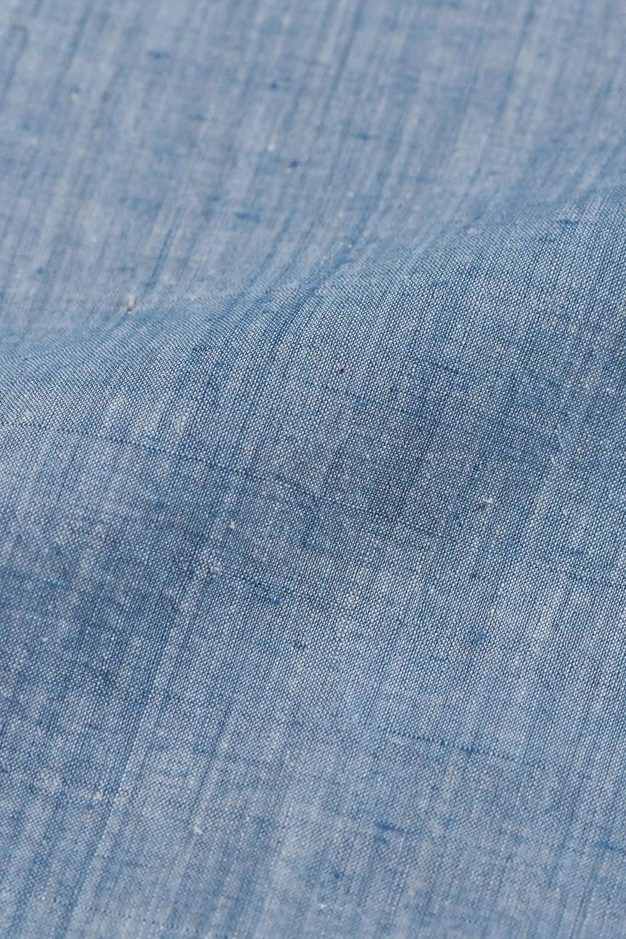 Close-up of blue denim fabric