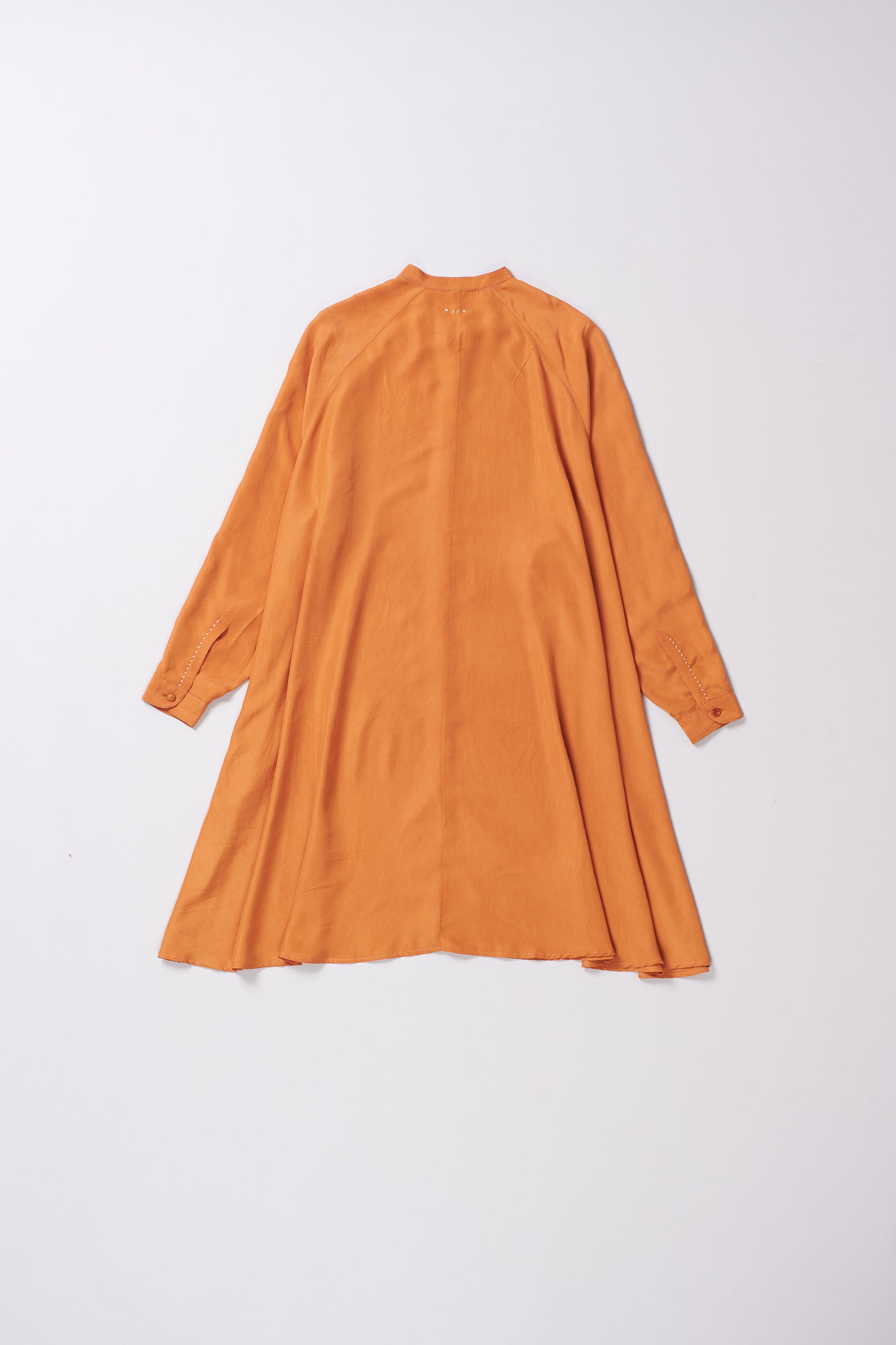 FLARED BUTTON DOWN DRESS IN SUNSET ORANGE