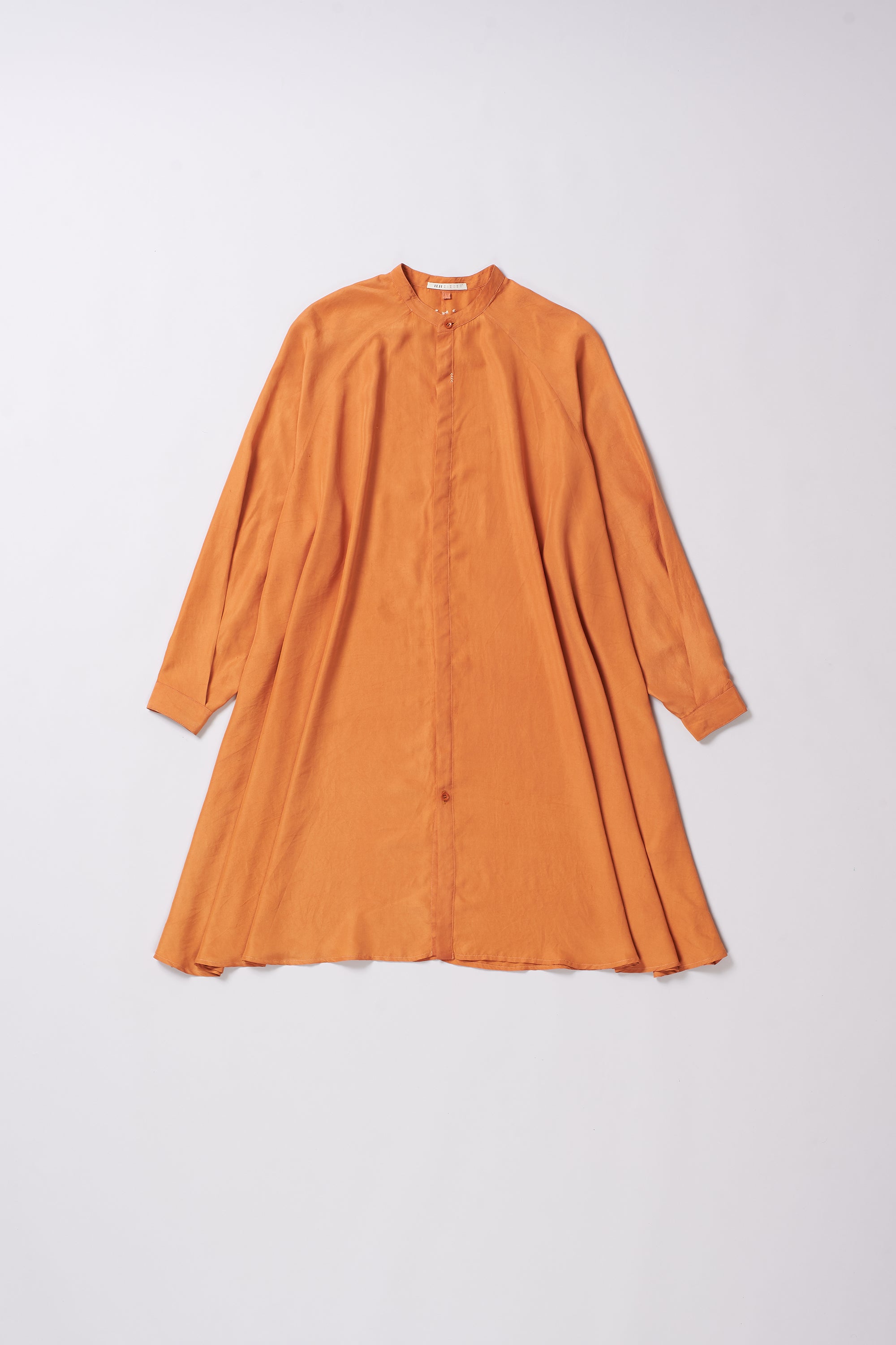 FLARED BUTTON DOWN DRESS IN SUNSET ORANGE
