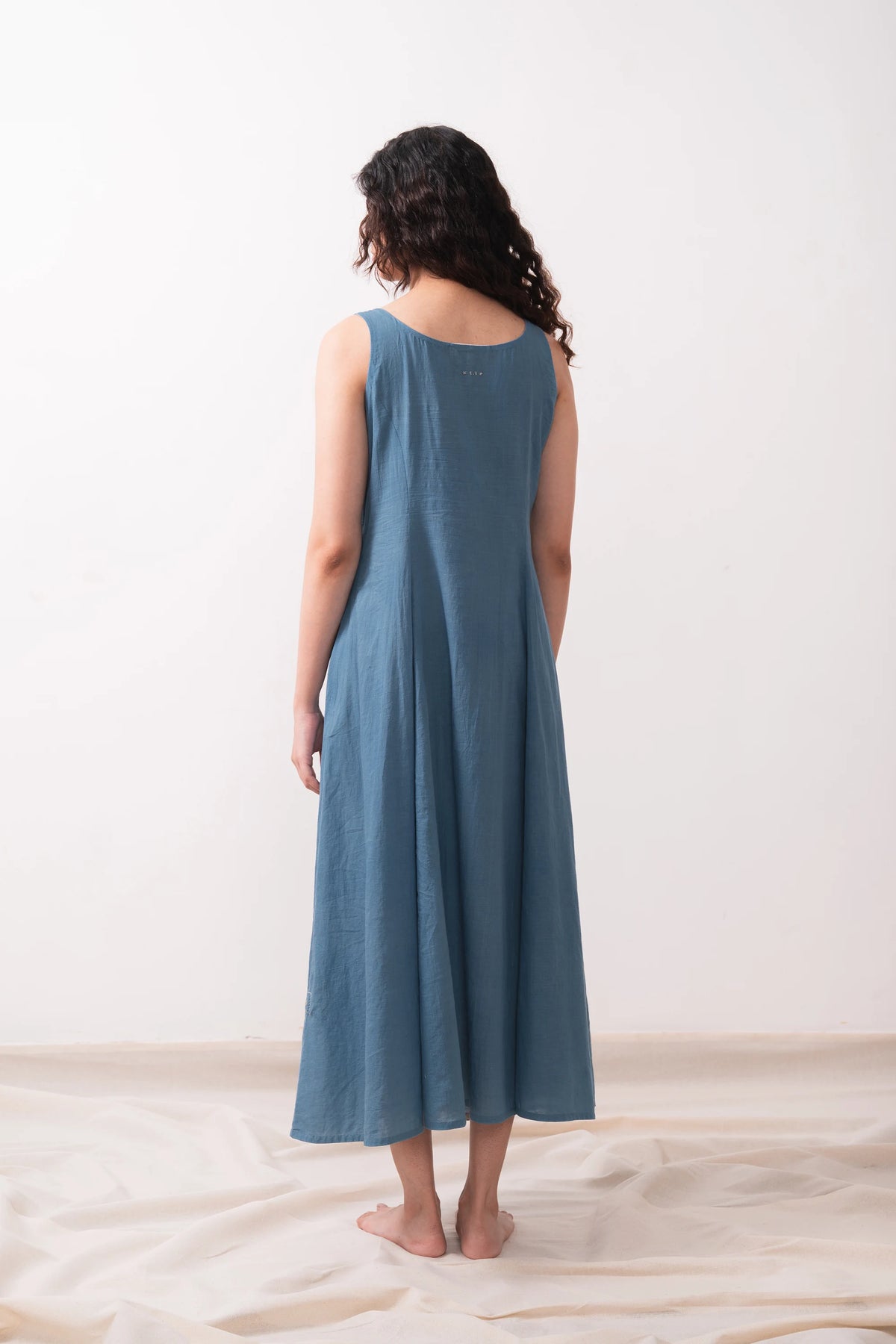 Flared Princess Cut Dress in Powder Blue