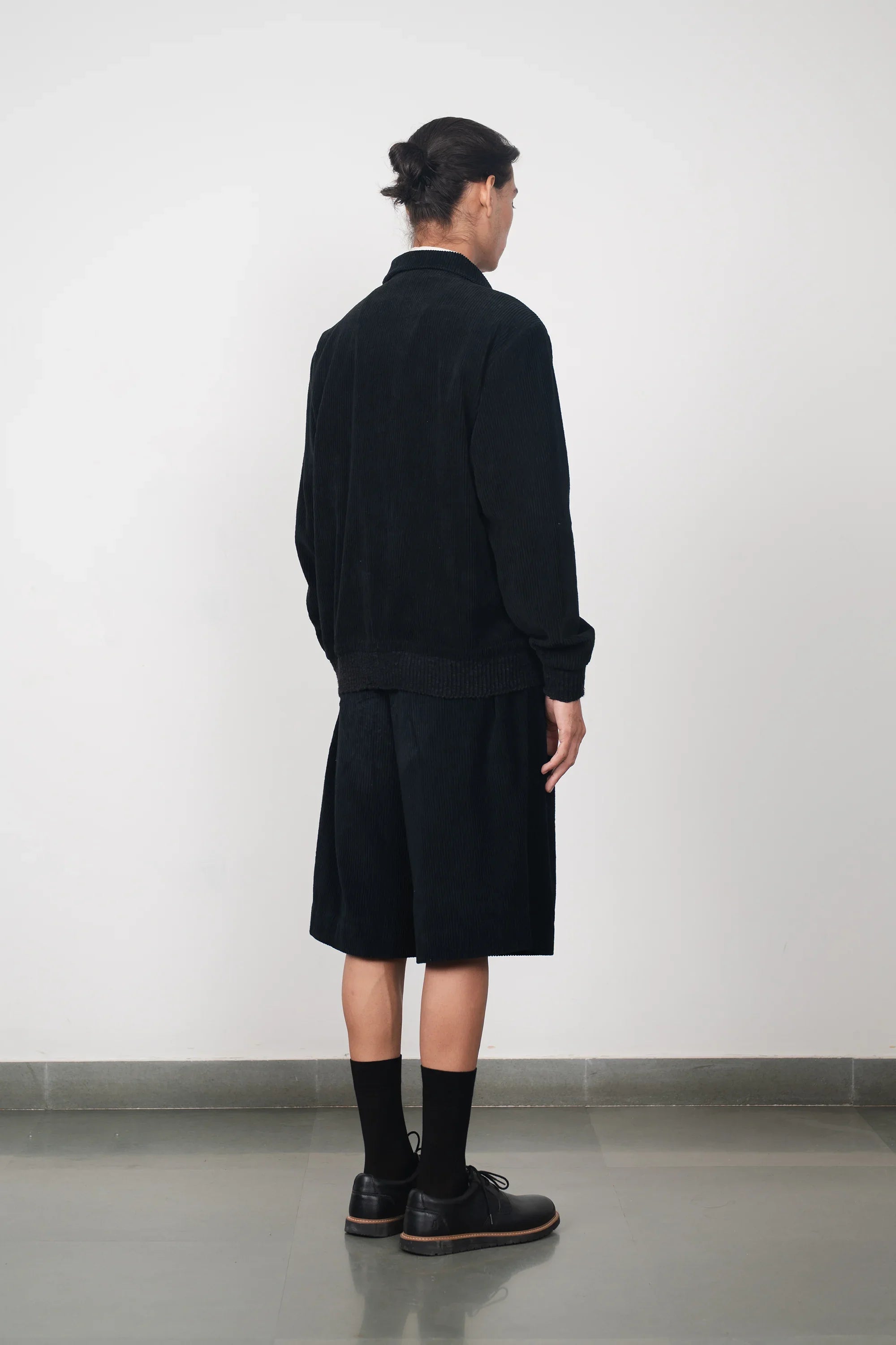 Black Corduroy Bomber Jacket