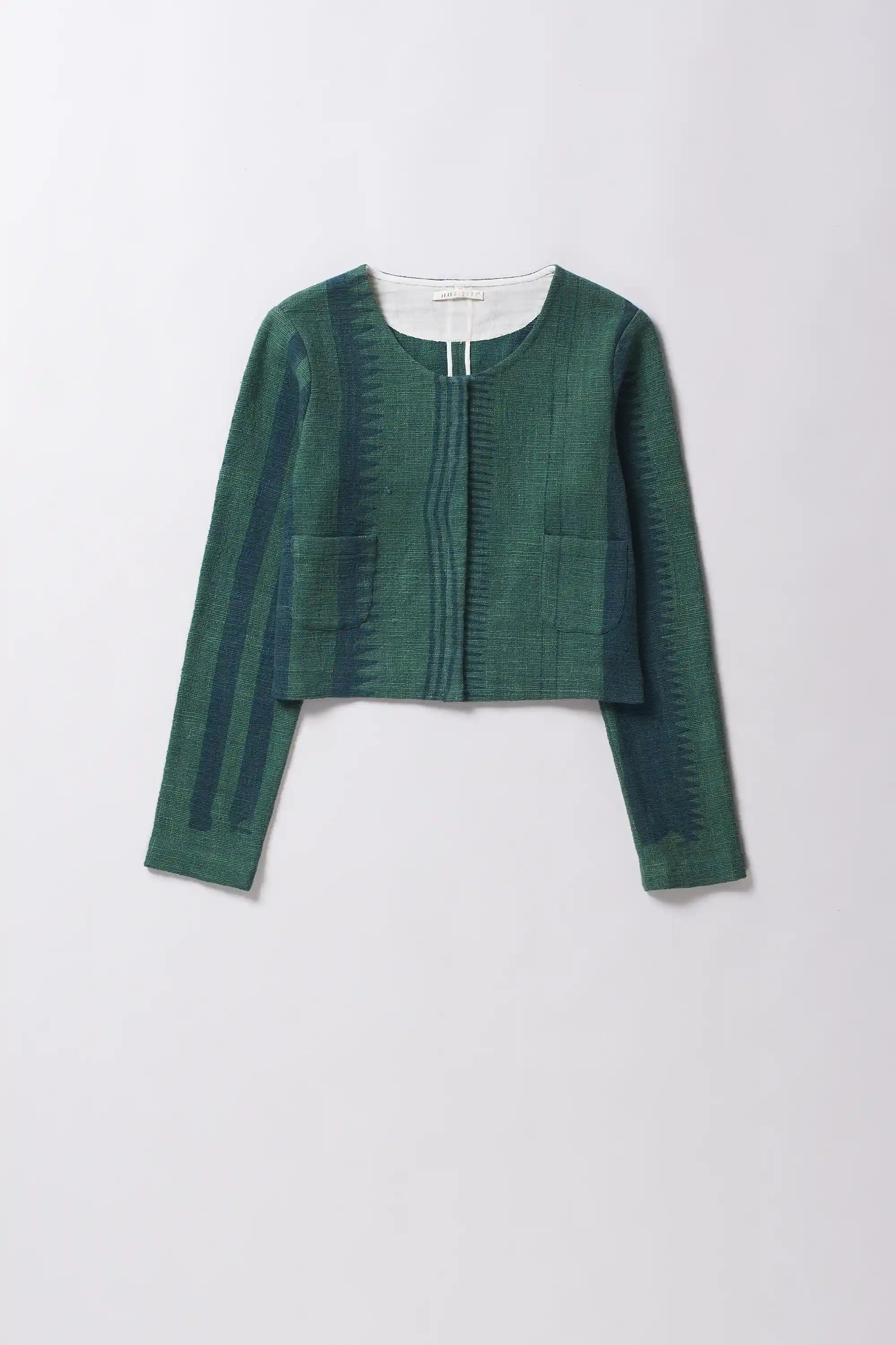 Cotton jacket in bottel green