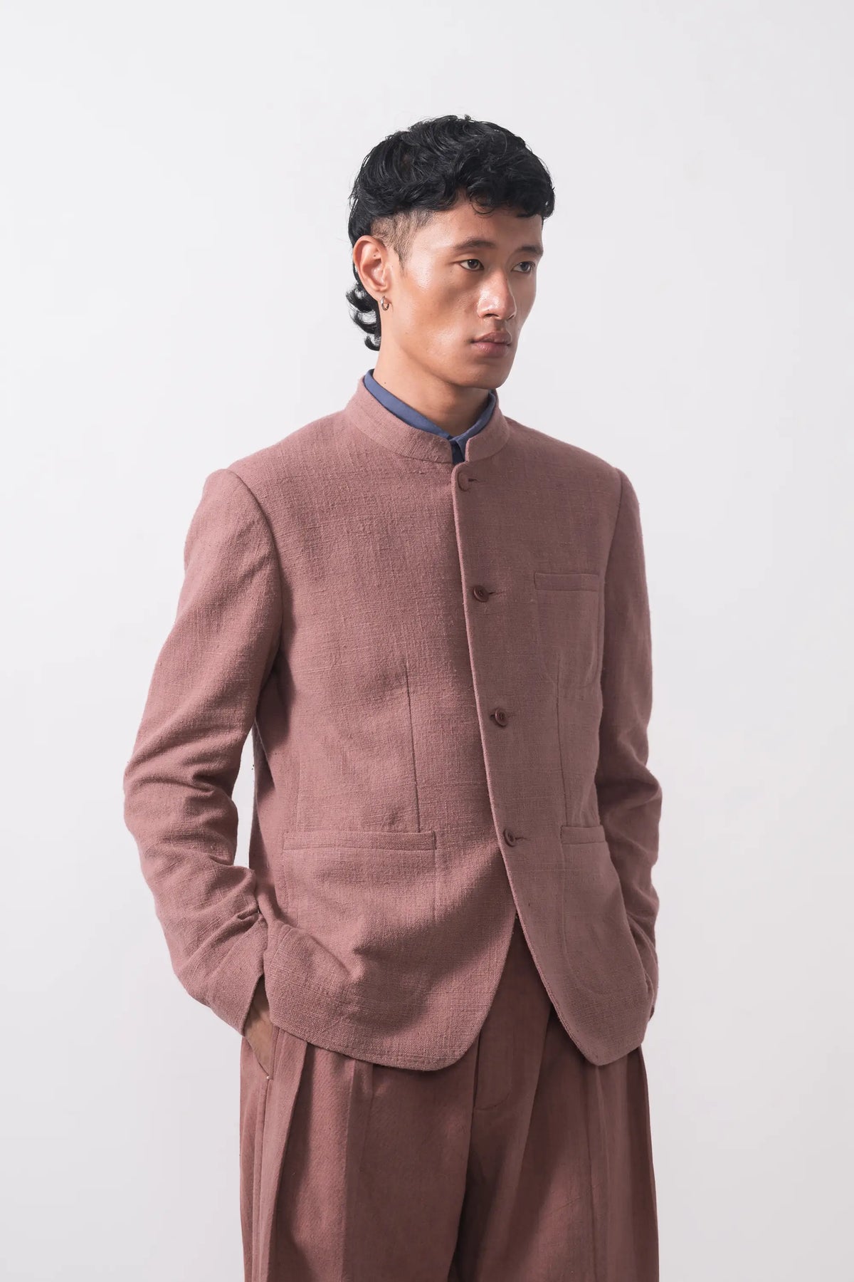 Unisex Jacket in Dusky Mauve