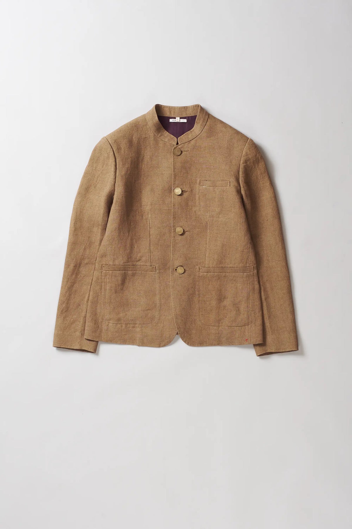 Slim Fit Linen Jacket in Filter Coffee