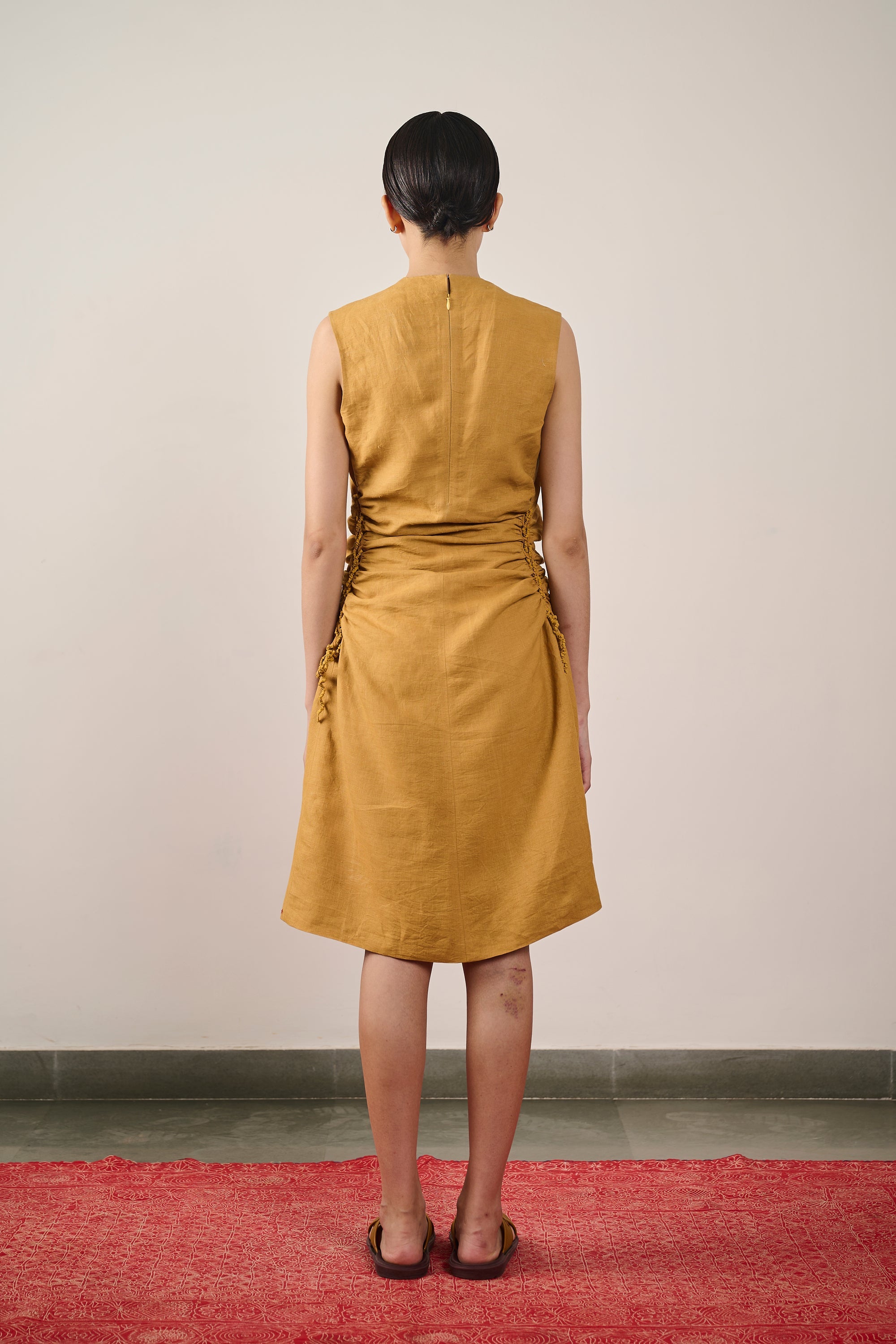 LINEN SIDE TIE UP DRESS