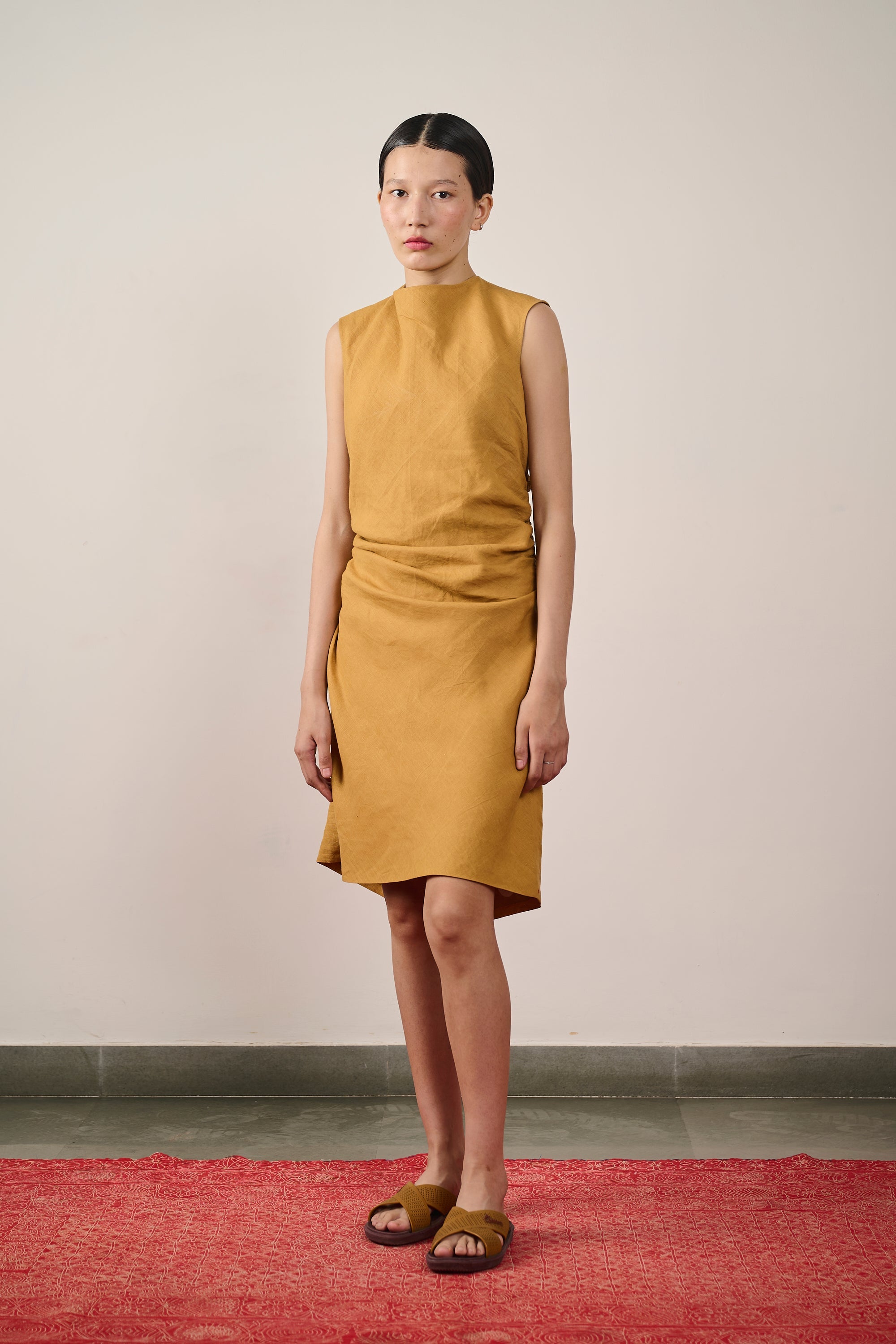 LINEN SIDE TIE UP DRESS