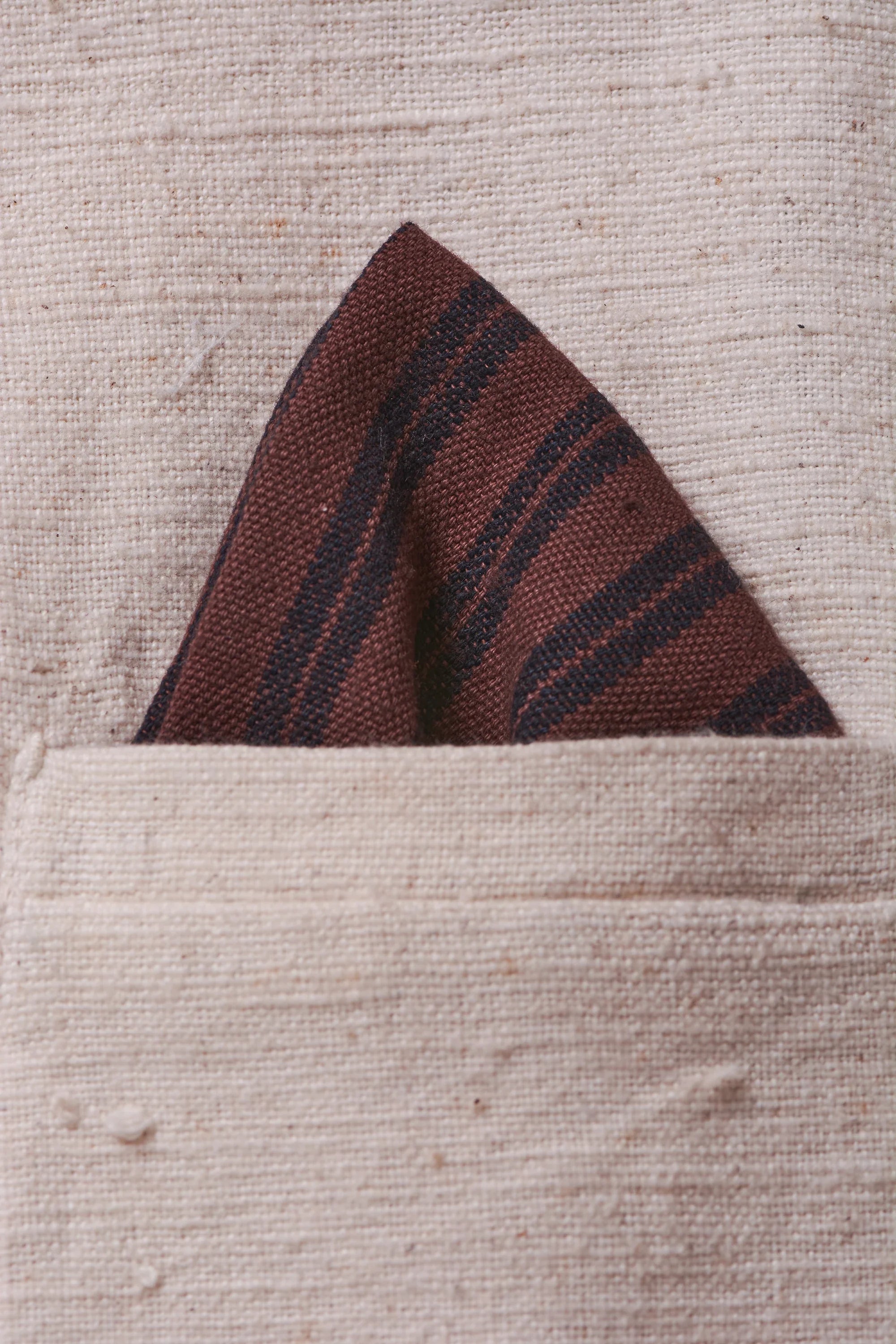 Yarn Dyed Pocket Square in Burnt Umber