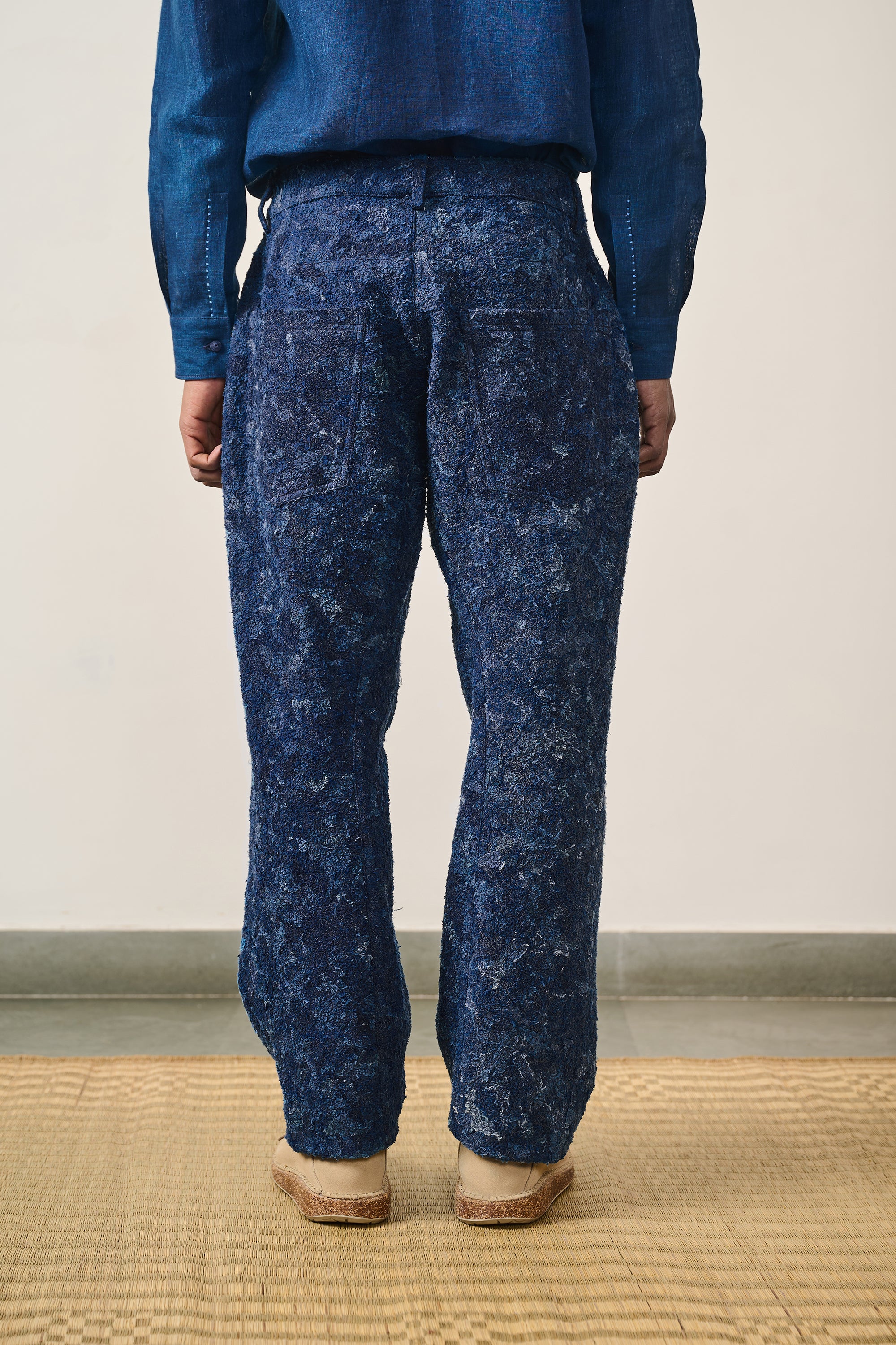 PATCHWORK  INDIGO TROUSERS