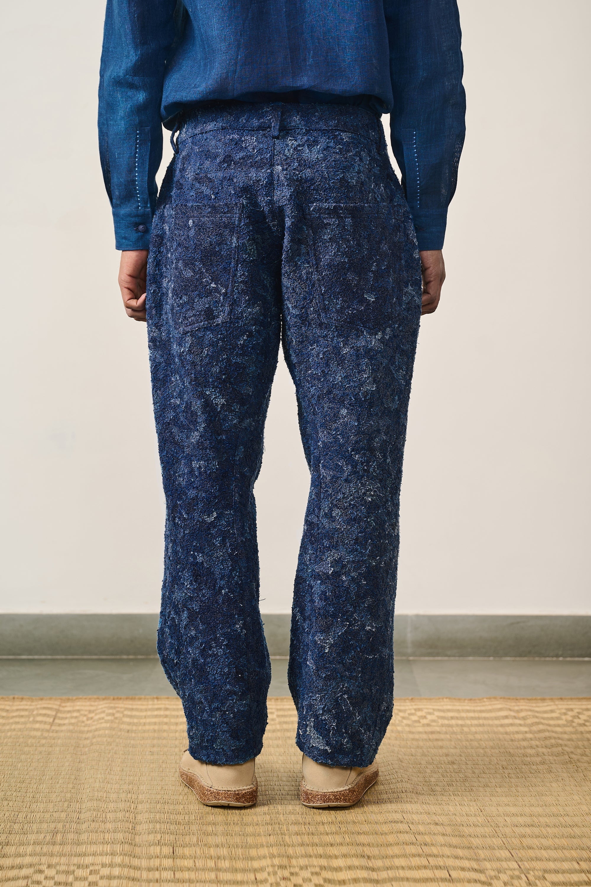 PATCHWORK INDIGO TROUSERS
