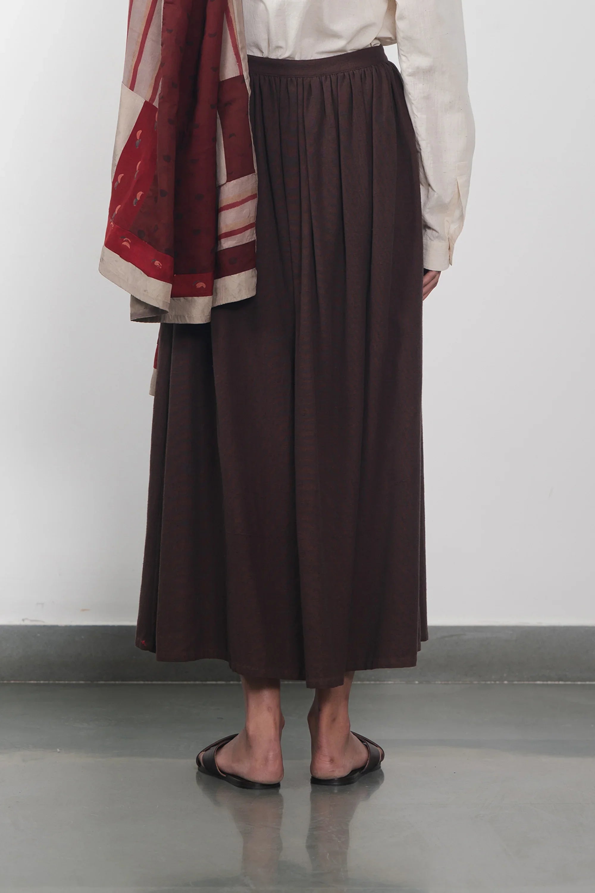 Cotton Skirt In Burnt Umber