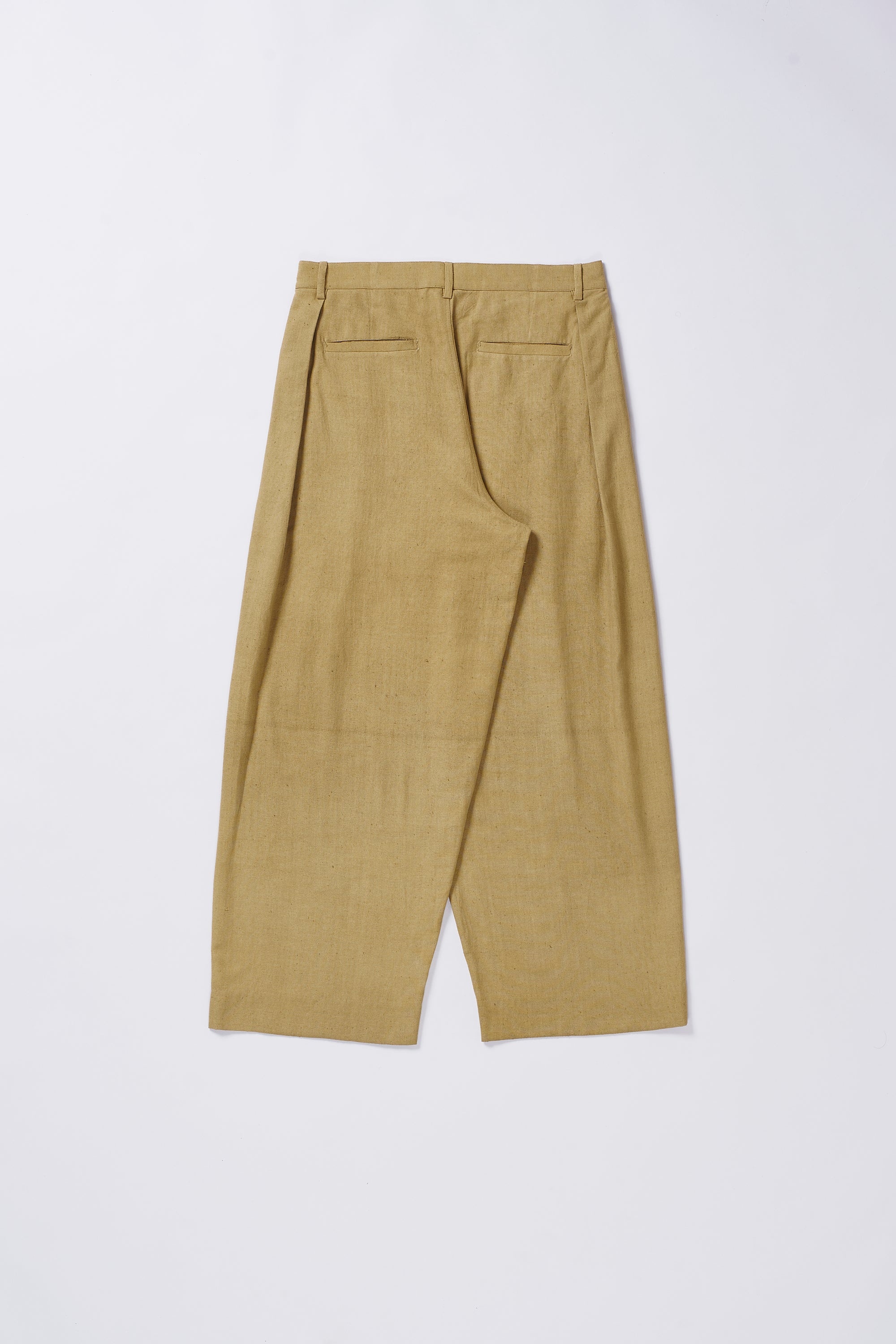 FLAXEN YELLOW PLEATED TROUSERS