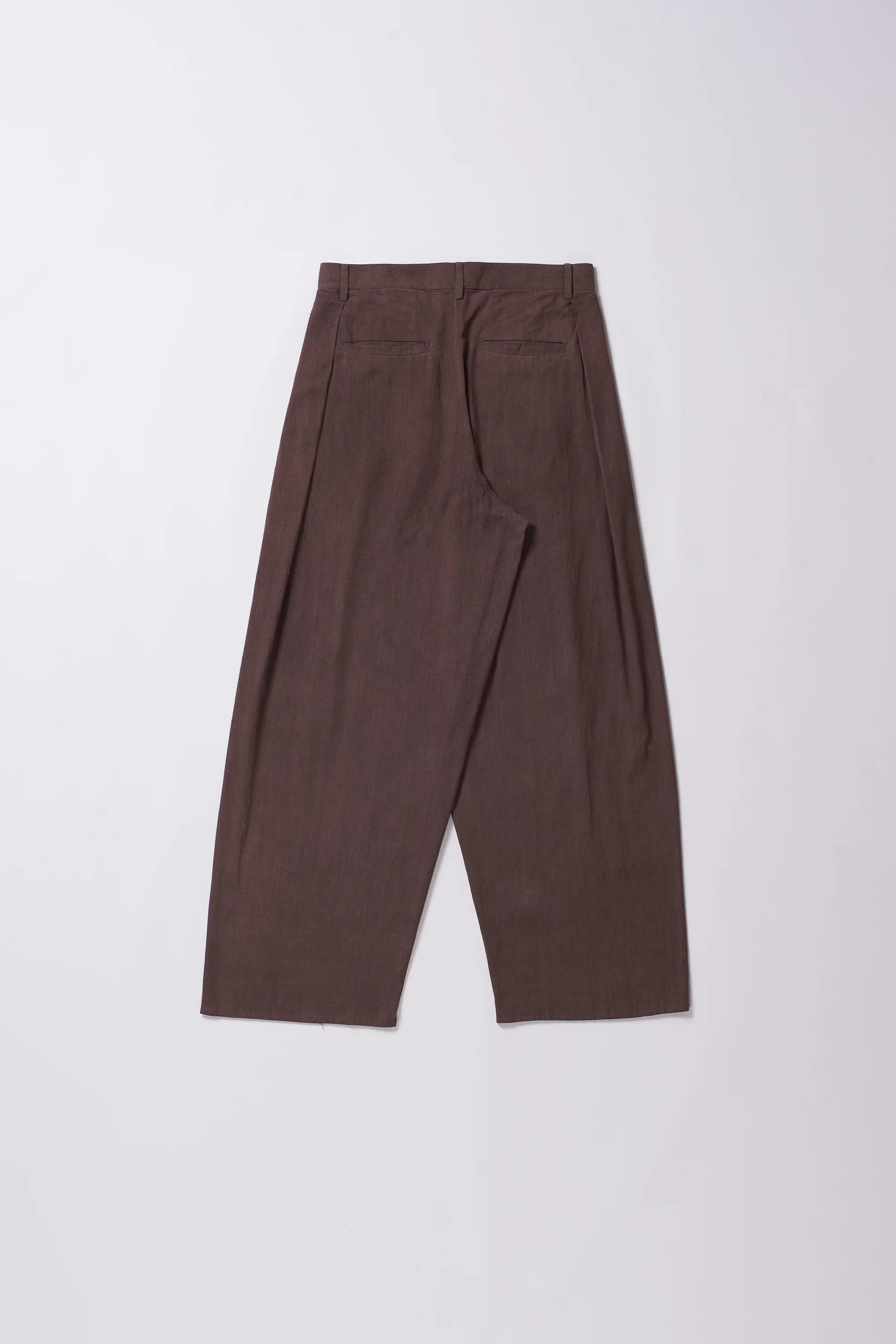 Cotton Pleated Trousers Burnt Umber