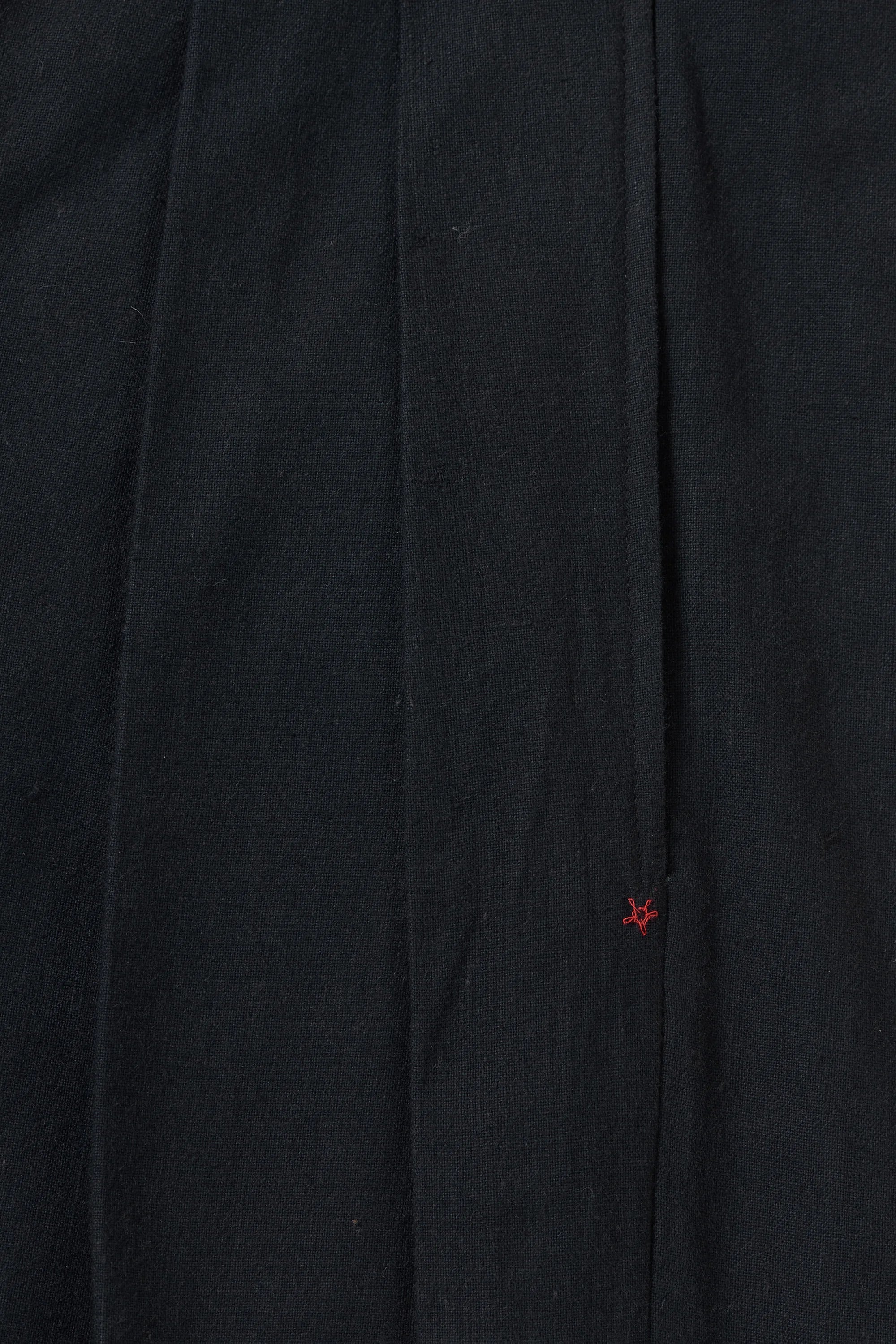 Cotton Pleated Trousers in Black