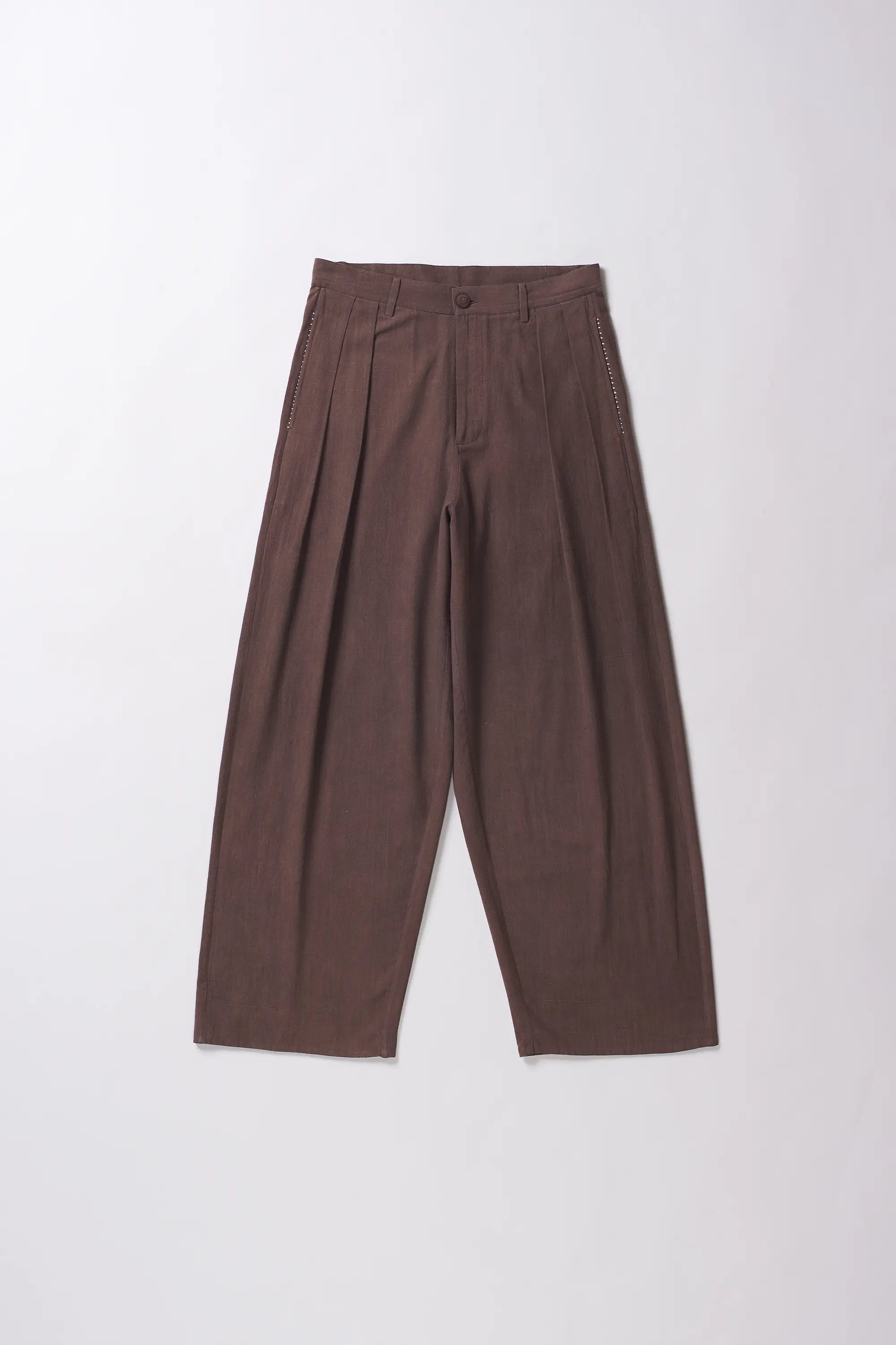 Burnt umber wide trousers