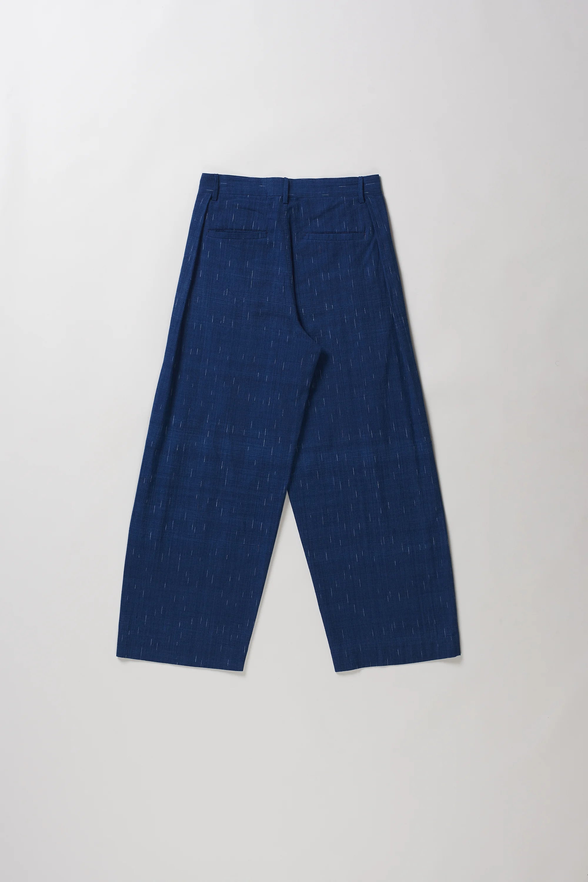 Back image of medium indigo cotton pant