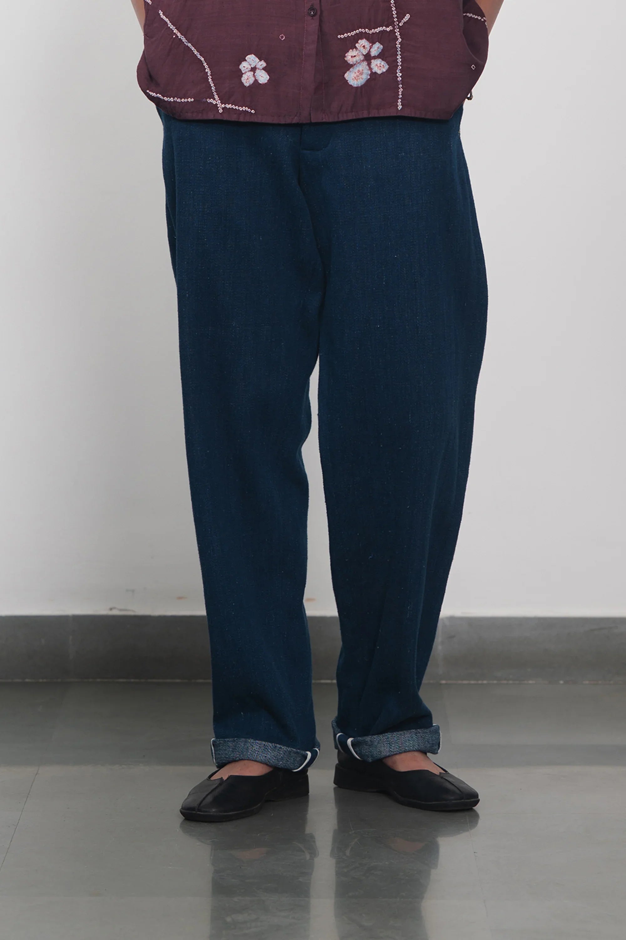 Handspun Cotton Denim Pant in Indigo
