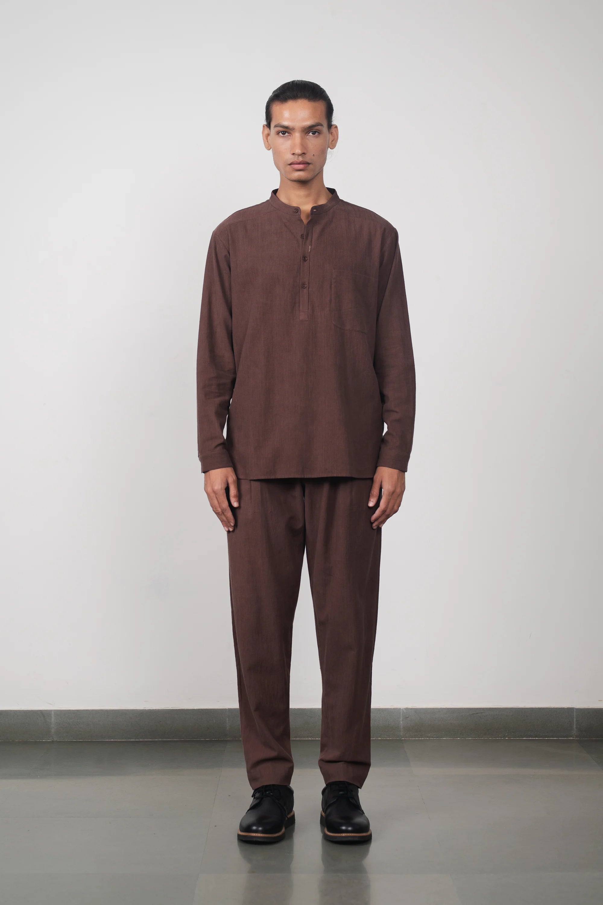 Burnt Umber Shirt with Patch Pocket