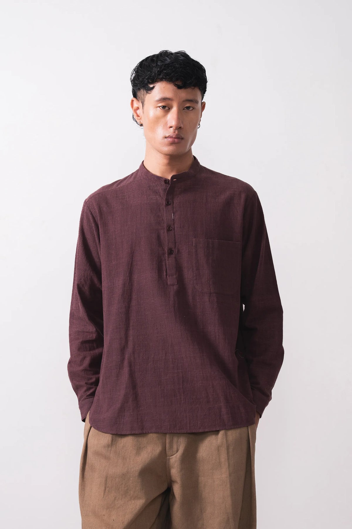 Full Sleeve Top in Purple Red