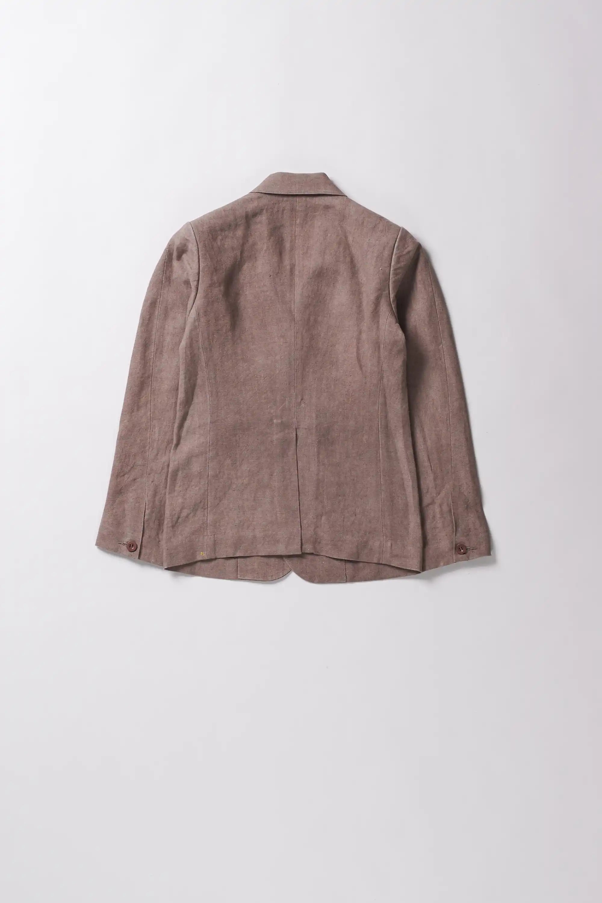 Back shot of old rose linen jacket