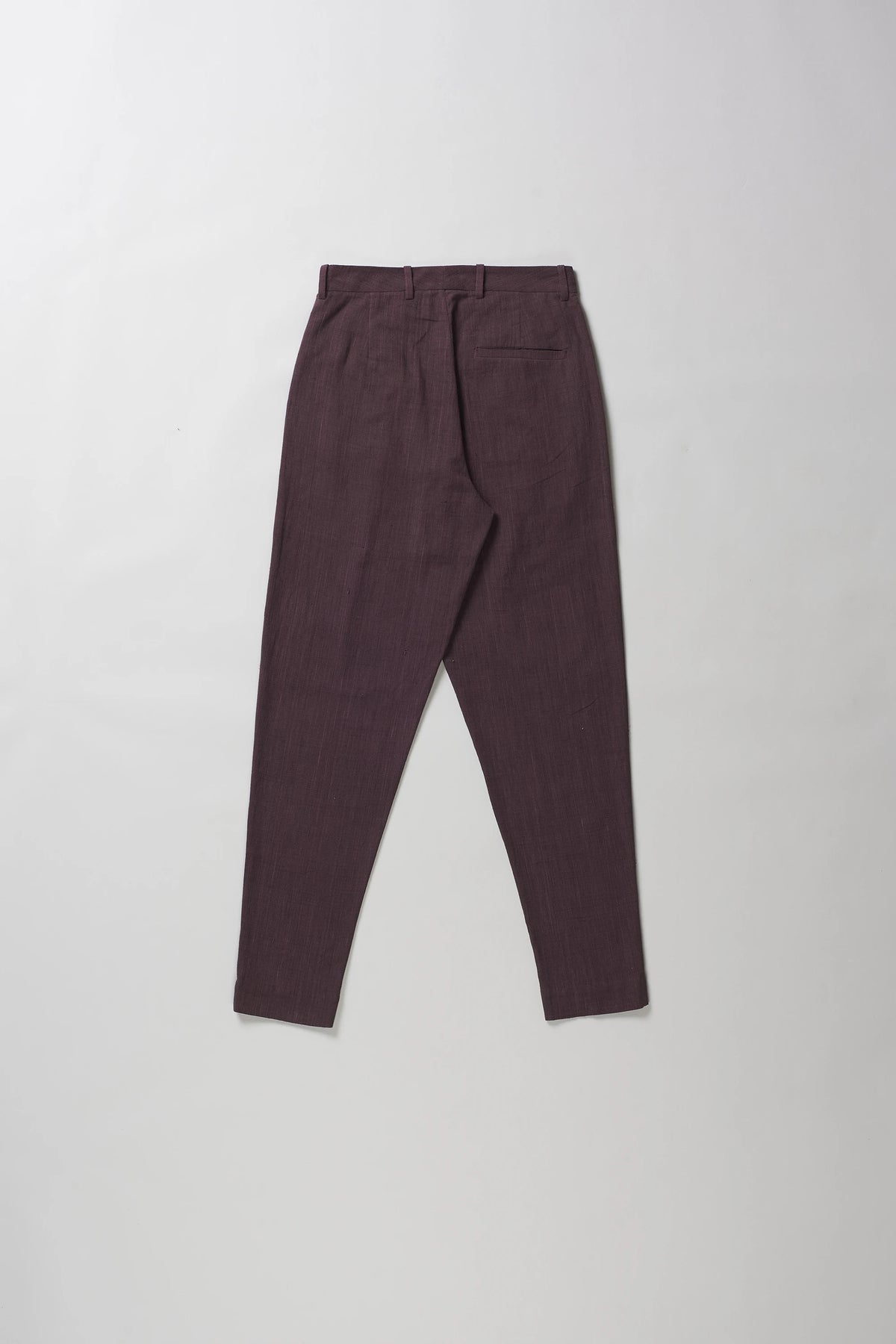 Purple Red Pleated Tapered Pants