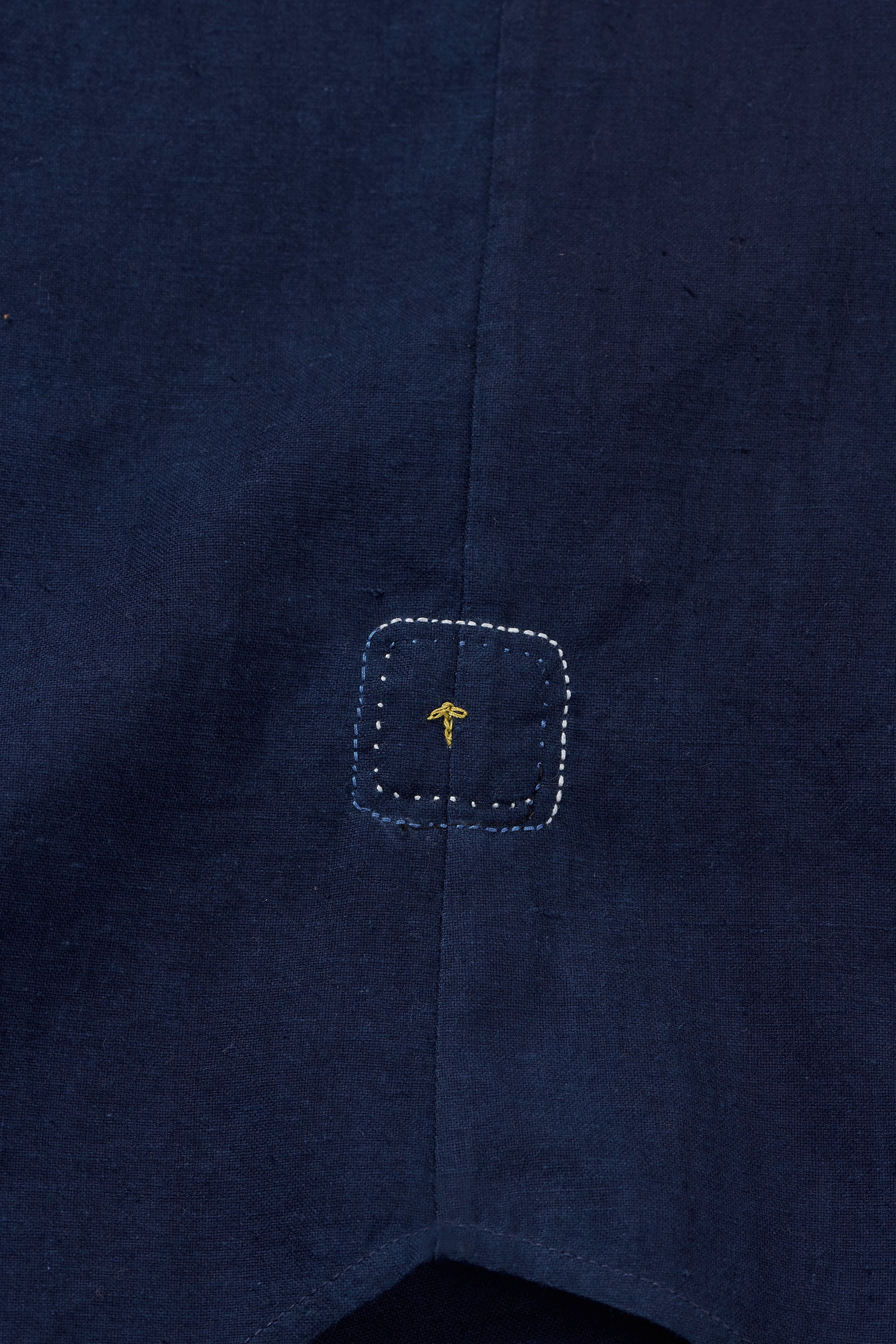 INDIGO BAND COLLAR SHIRT