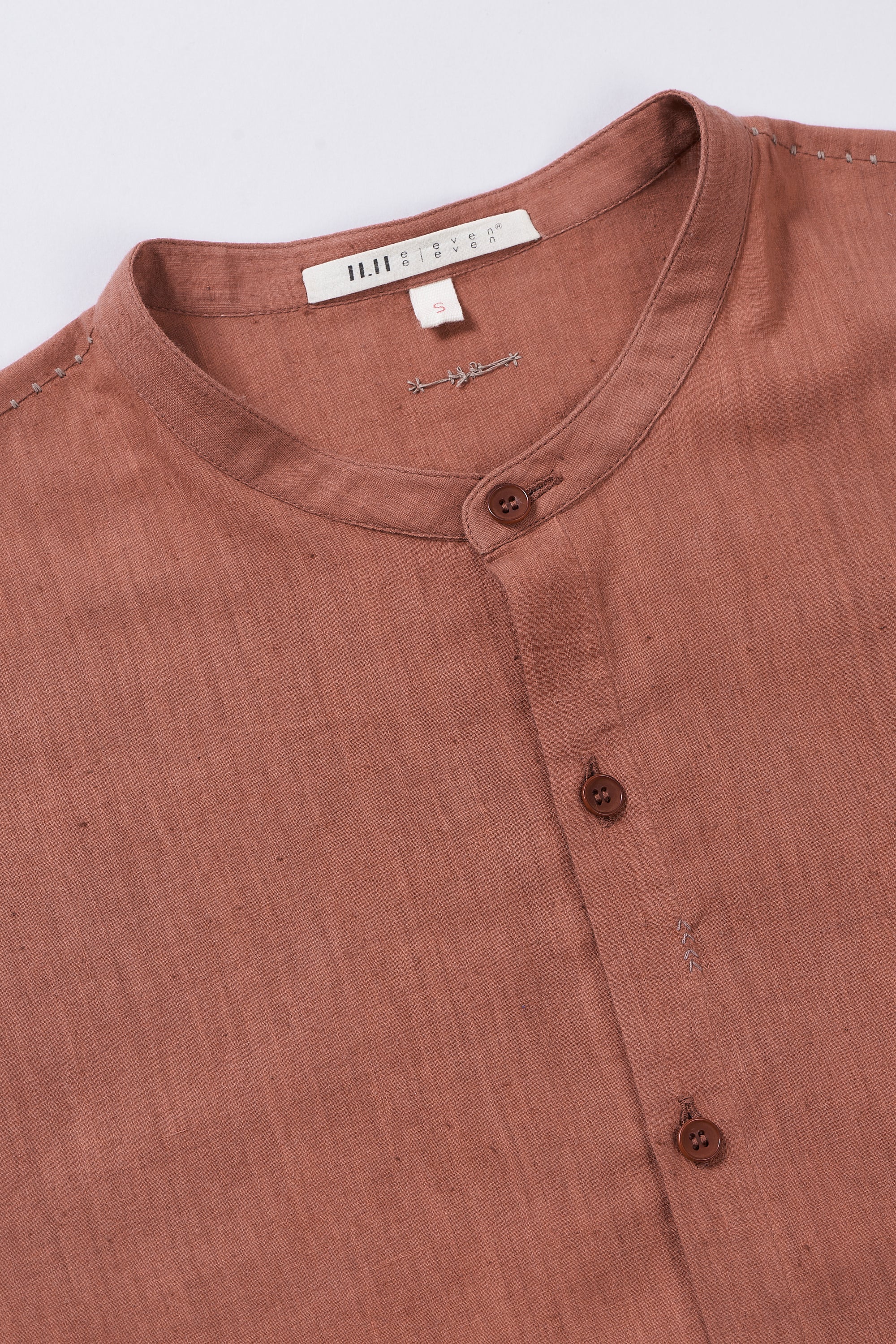 ROUGE PINK BAND COLLAR SHIRT