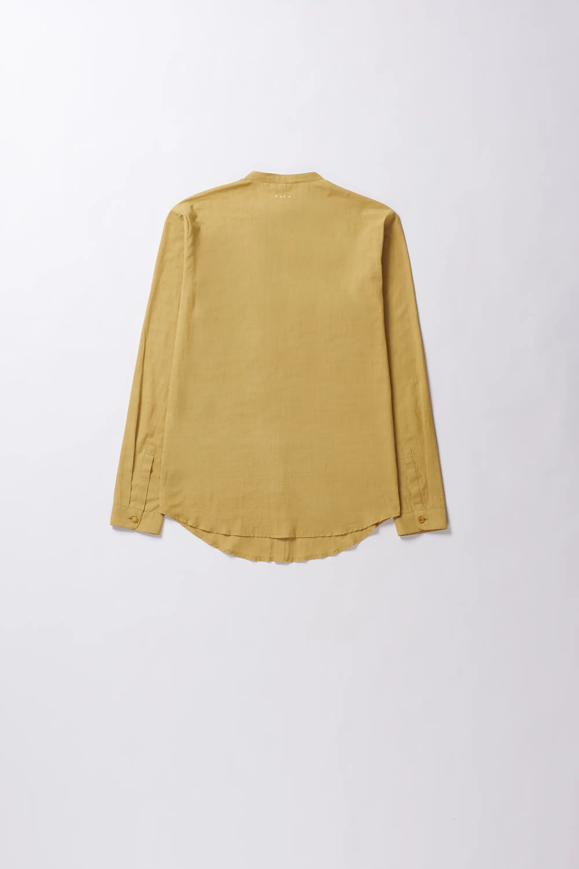 Ochre yellow cotton shirt with full-sleeves