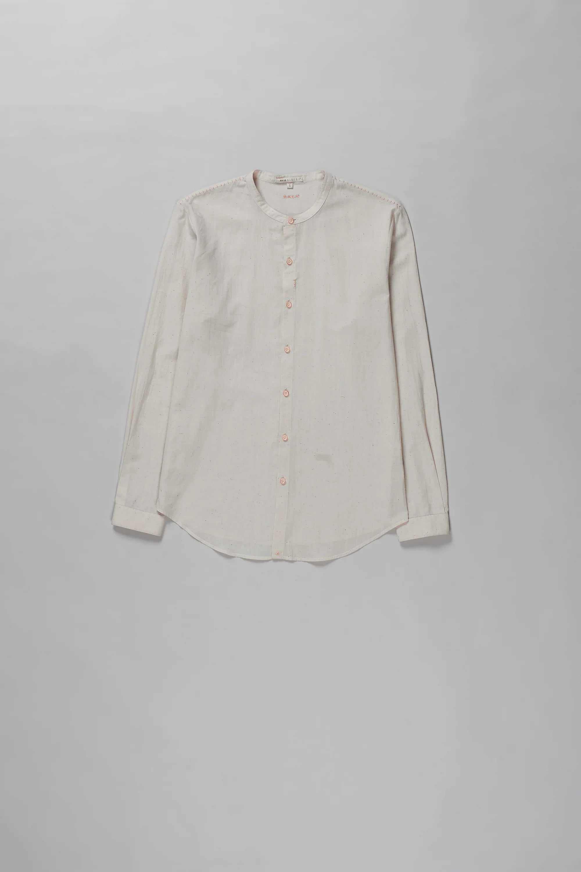 Ecru Band Collar Shirt