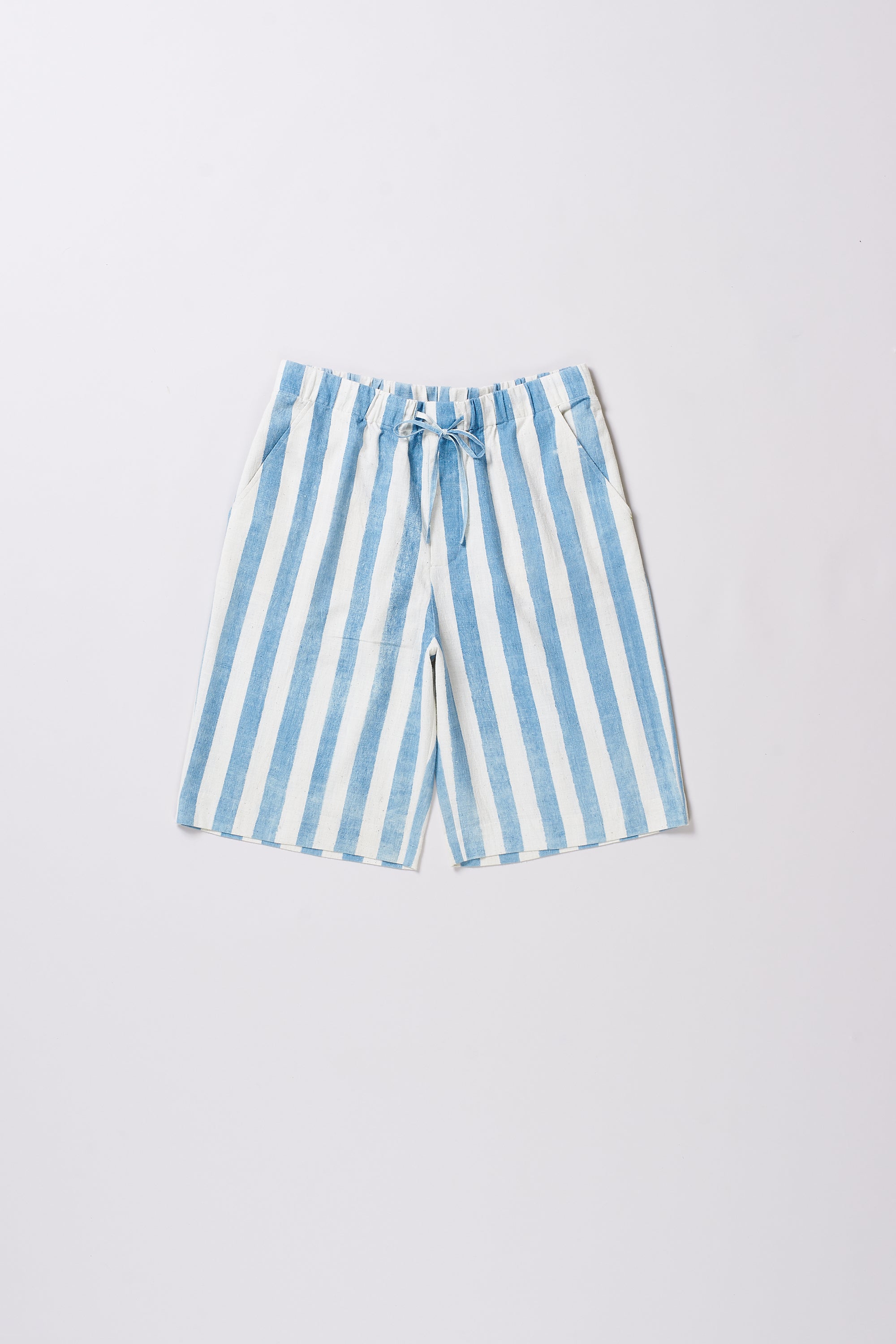 INDIGO STRIPED SHORTS