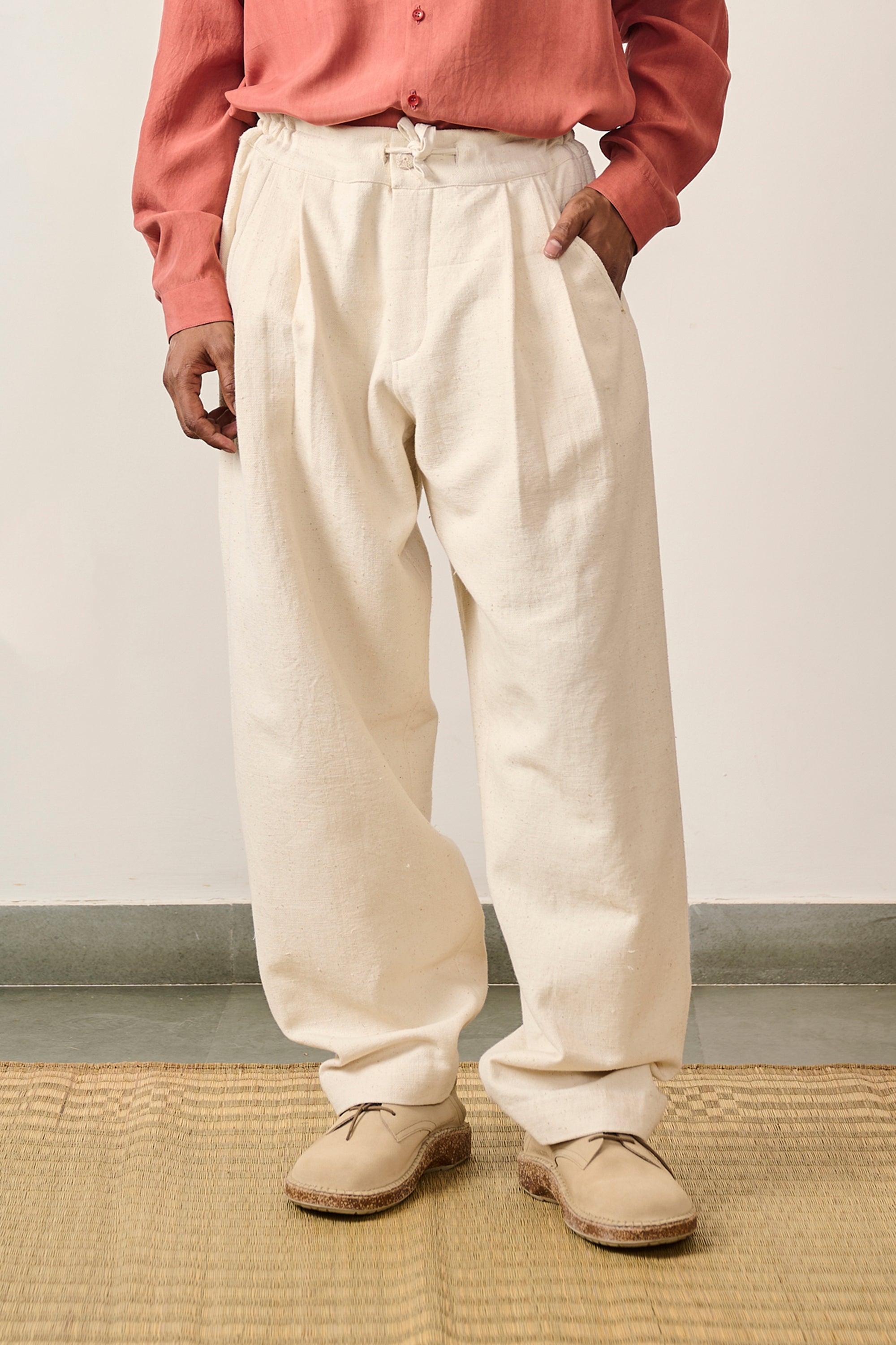 OFF-WHITE ORGANIC COTTON TROUSER