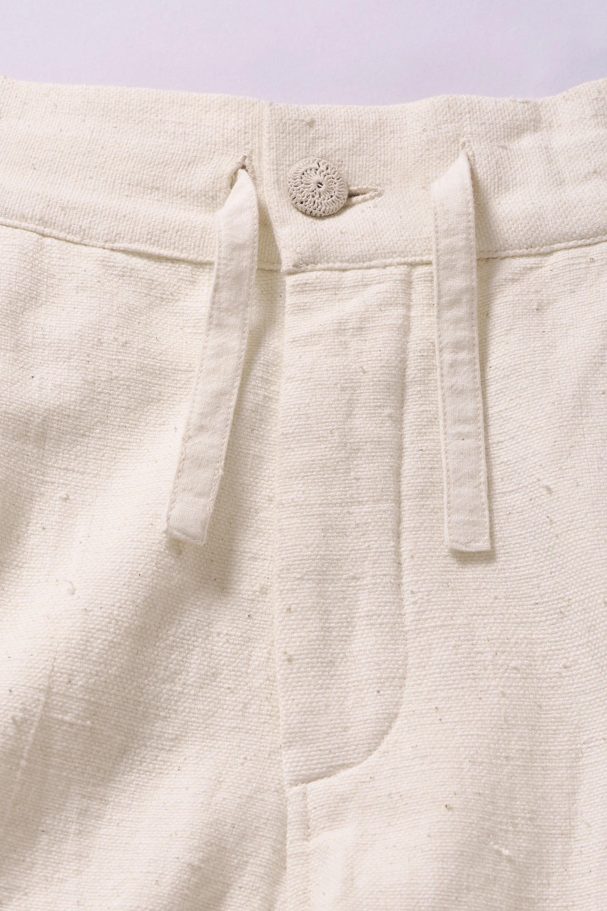 Organic Cotton Trousers Ecru Wide-Leg