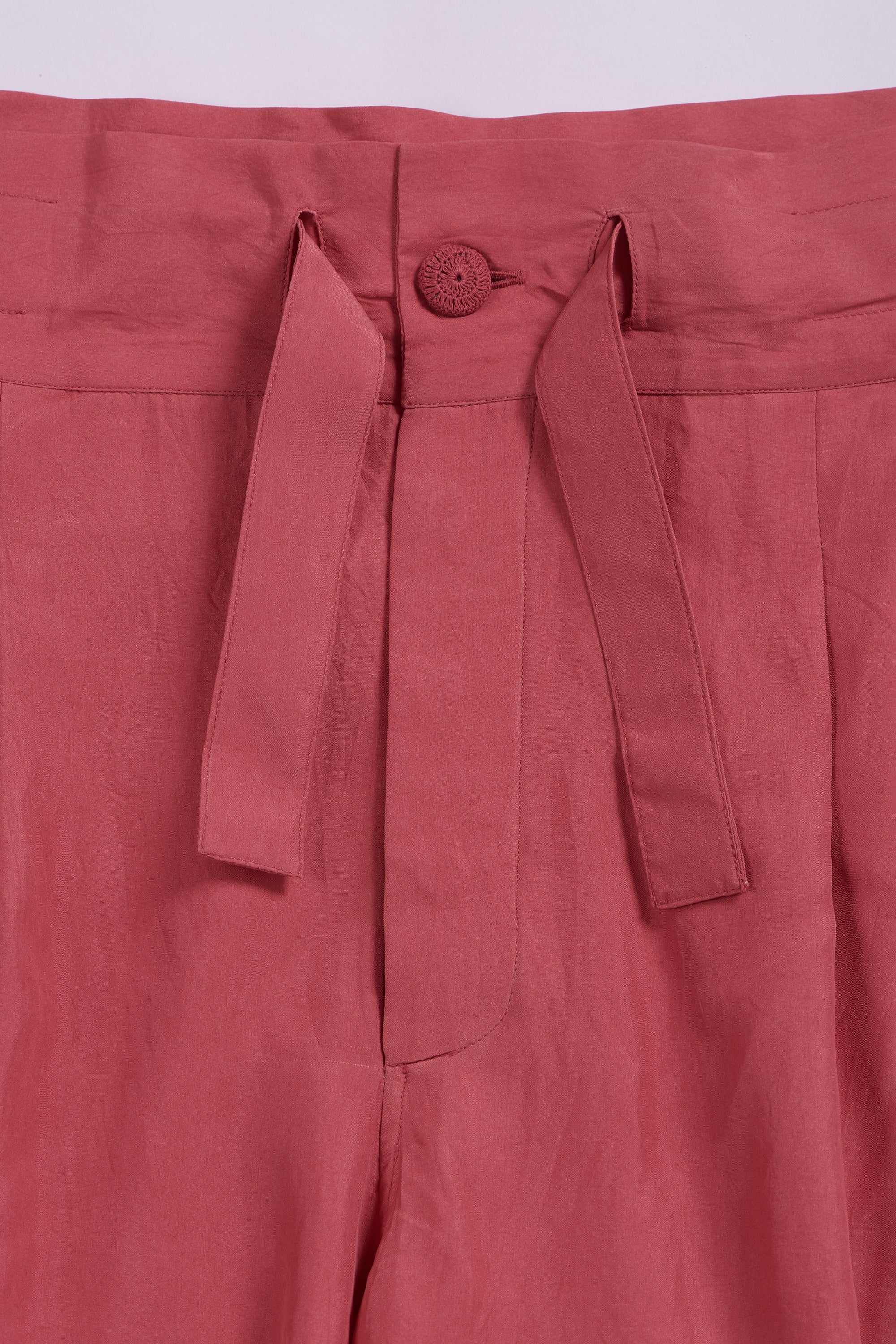 FRENCH ROSE SILK TROUSERS