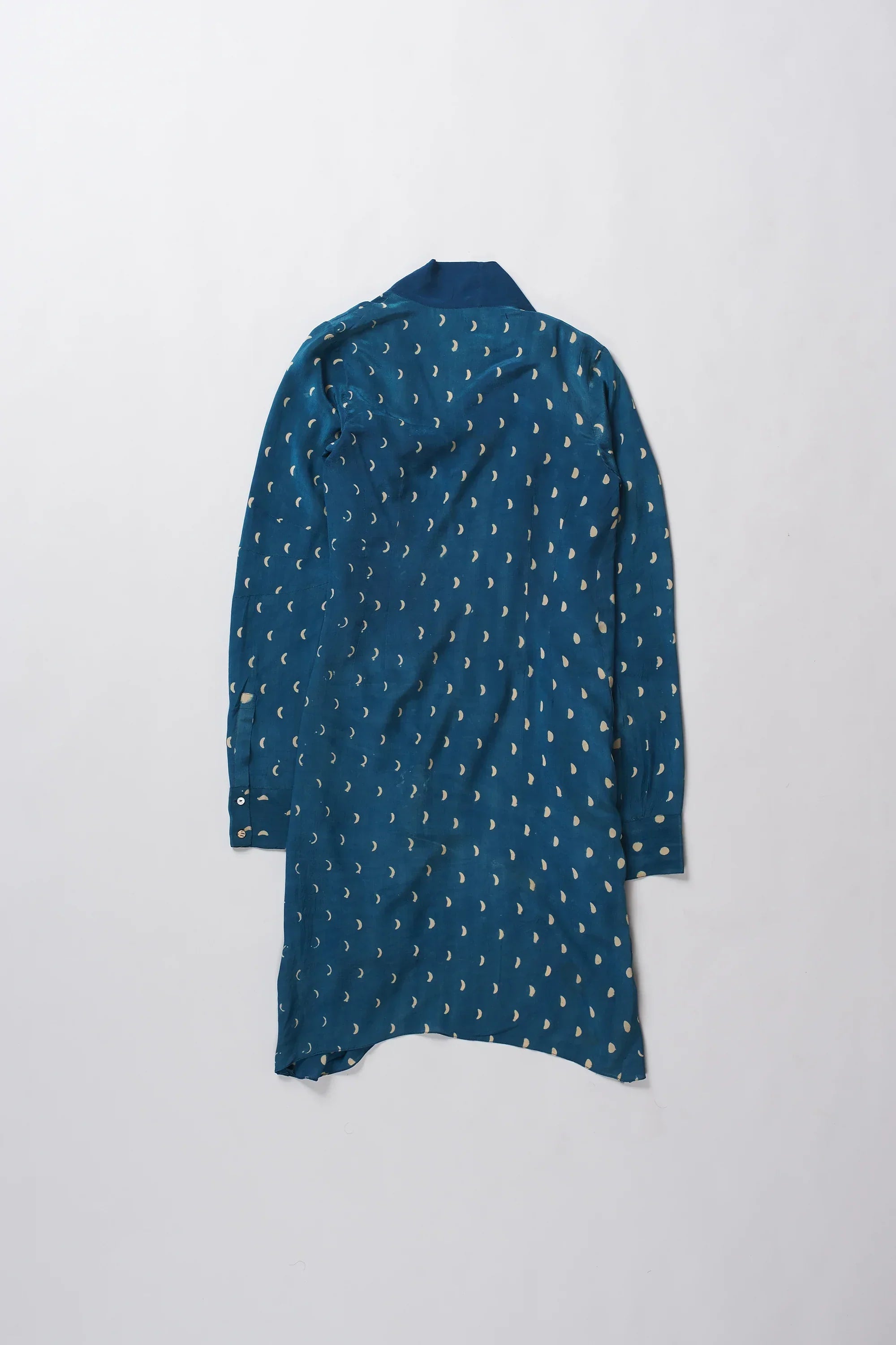 Vingilsel Drape Dress In Silk with Block Print