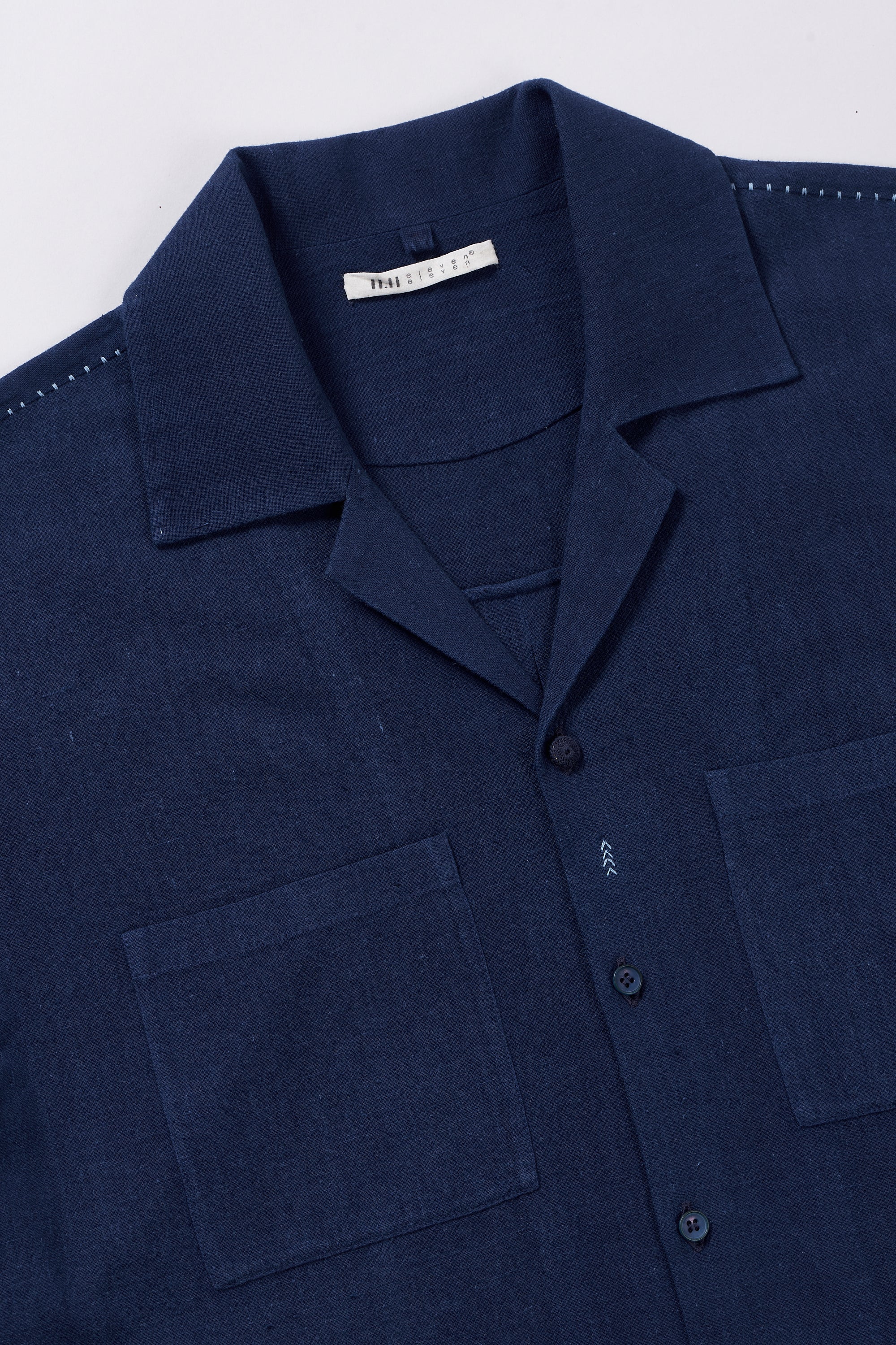 MEDIUM INDIGO CAMP COLLAR SHIRT