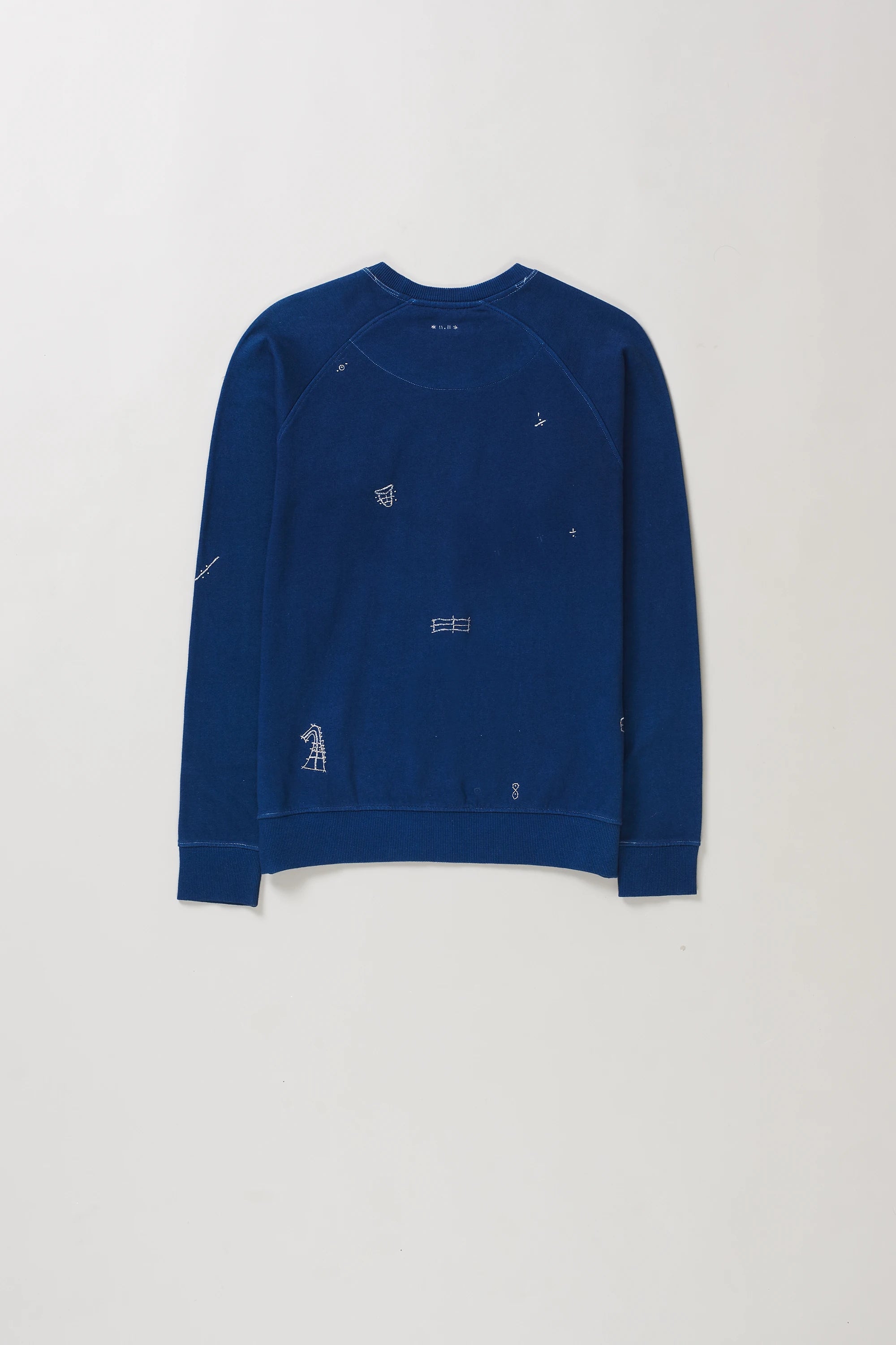 Back image of medium indigo sweatshirt