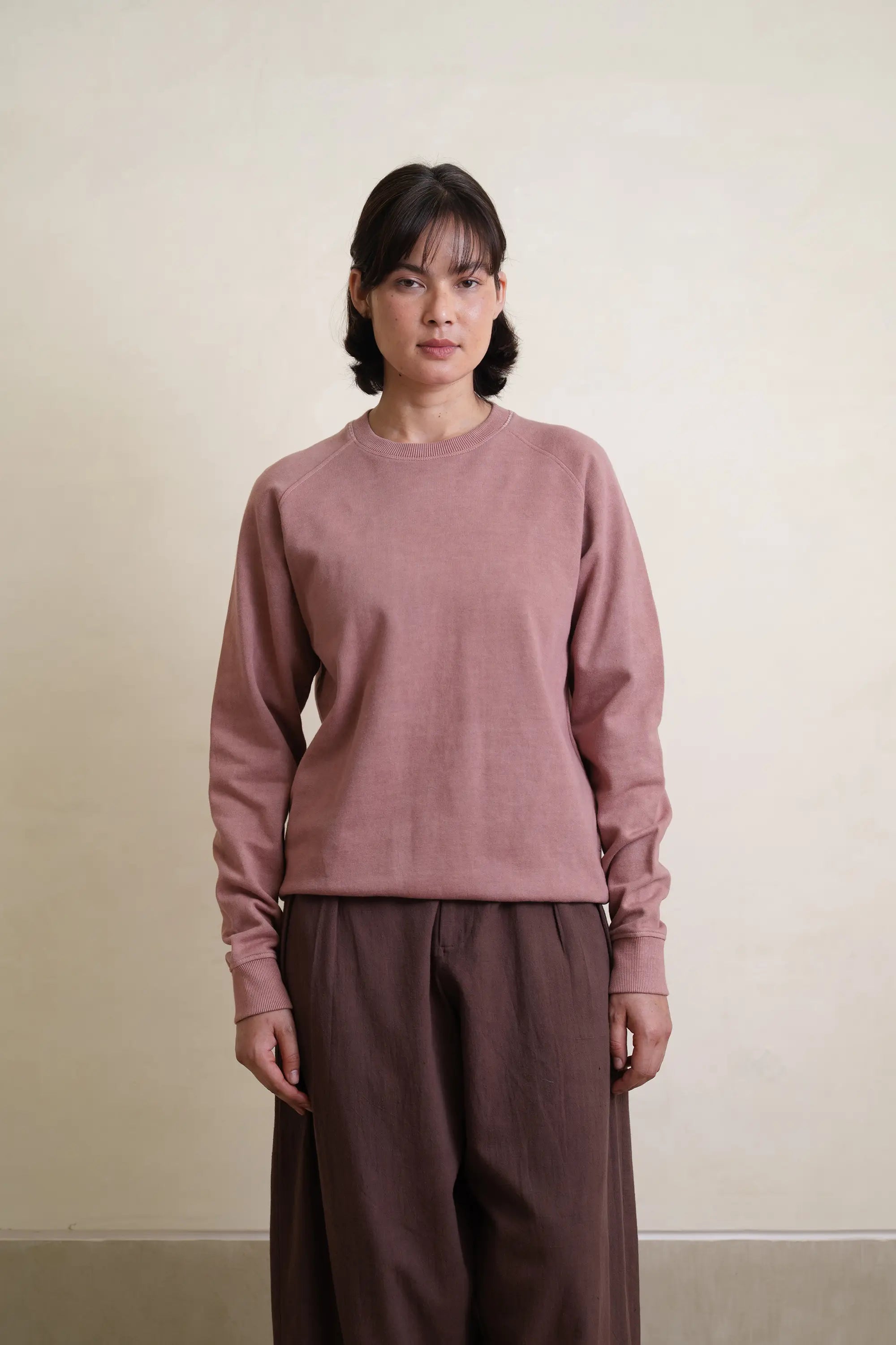 Cotton Sweatshirt in Old Rose
