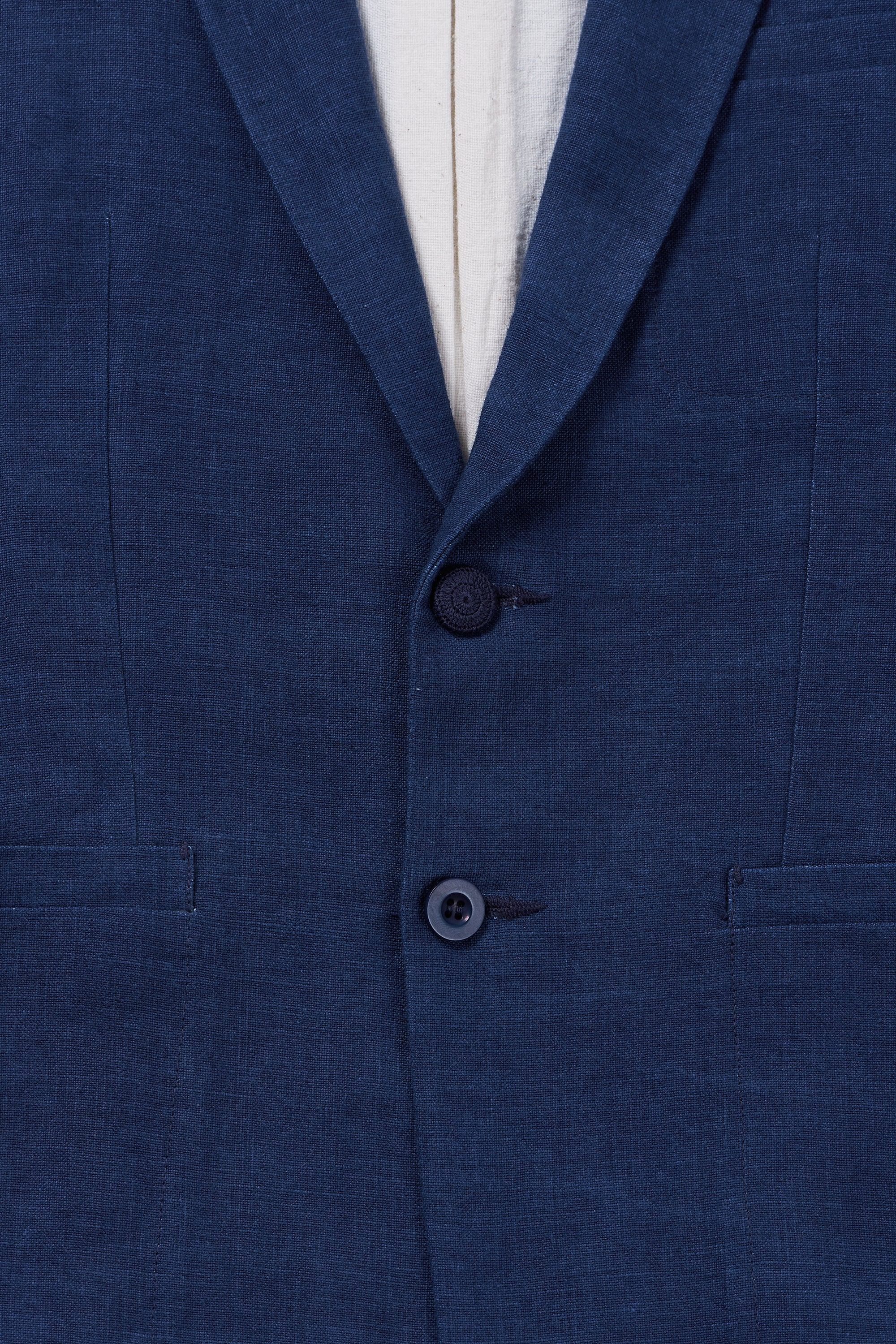 LINEN JACKET IN NATURAL INDIGO