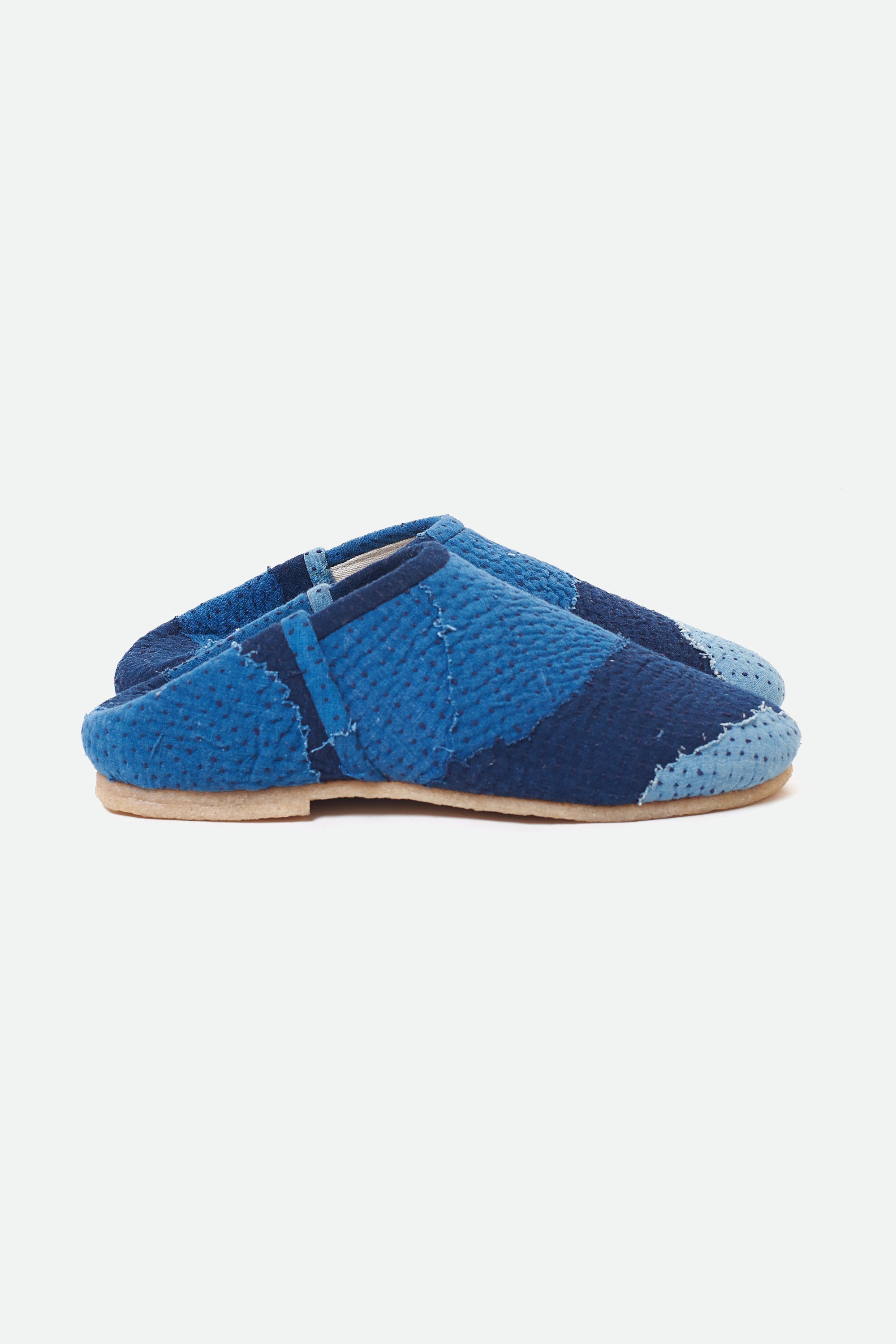 Indigo Patchwork Handmade Slip-On