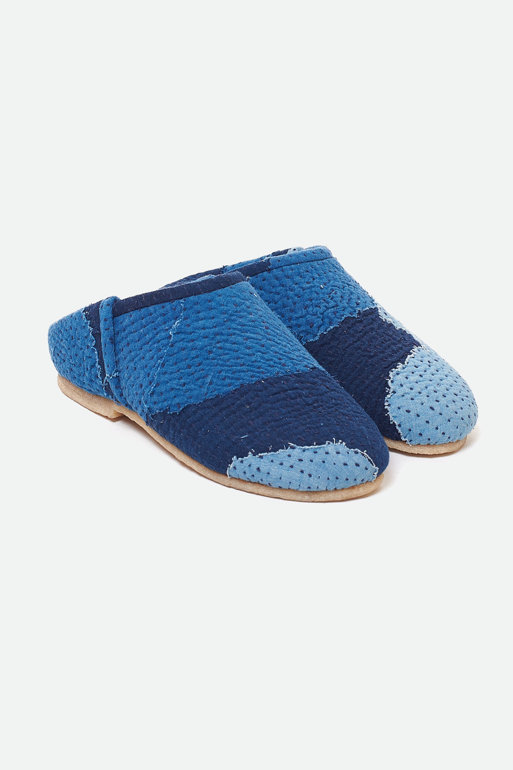 Indigo Patchwork Handmade Slip-On