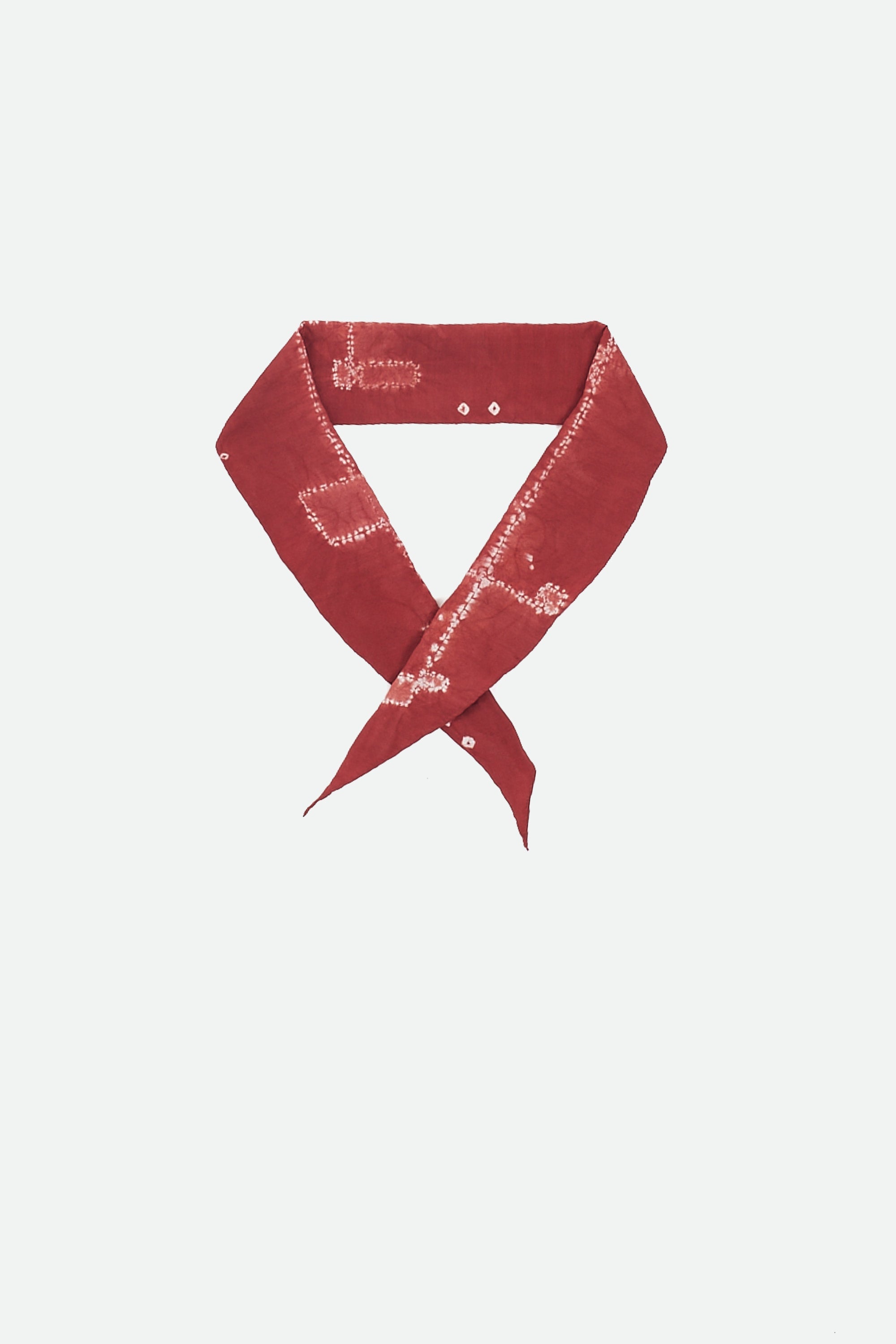 Crimson Pink Silk Bandana Crafted with Shibori