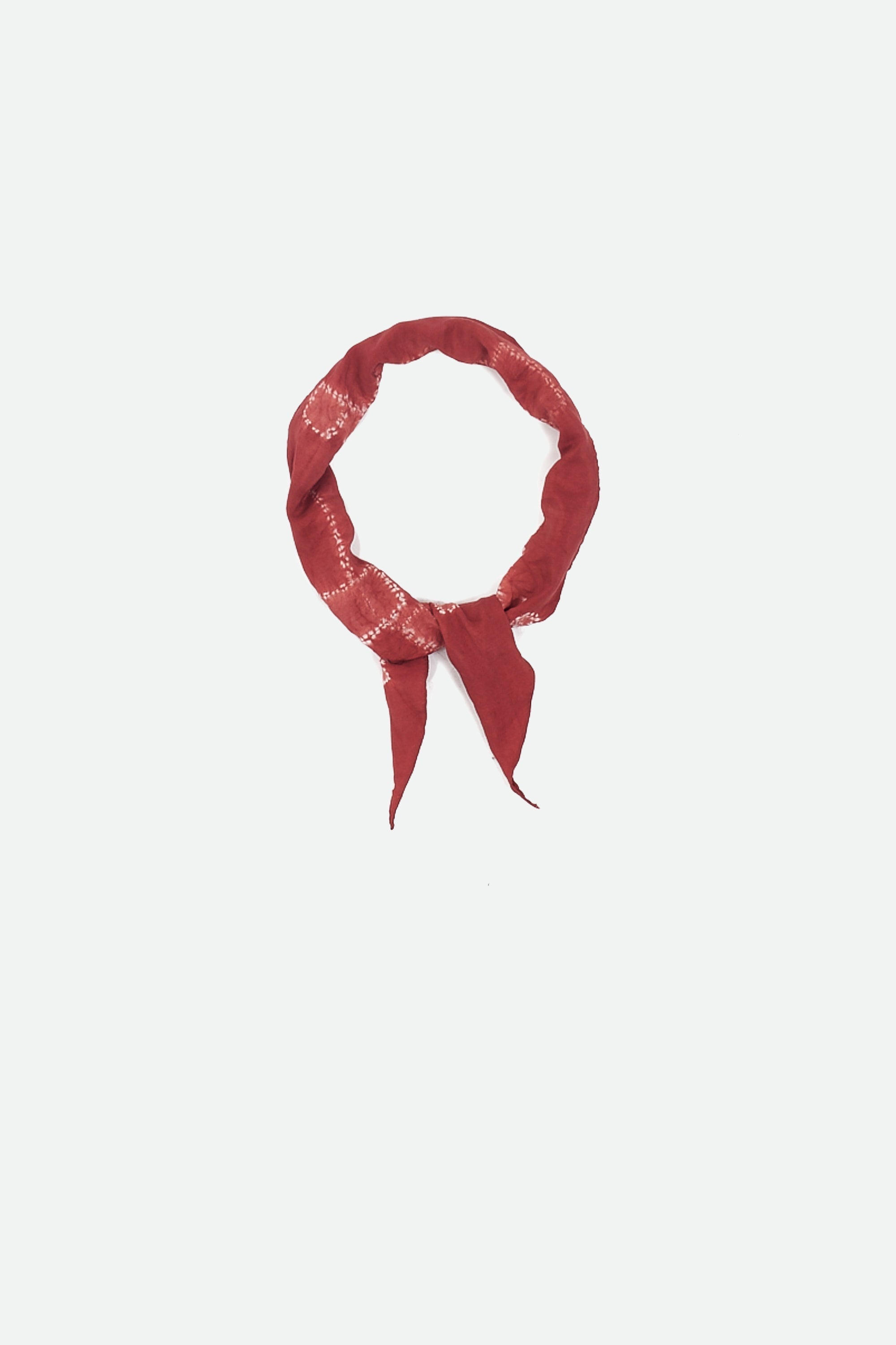 Crimson Pink Silk Bandana Crafted with Shibori