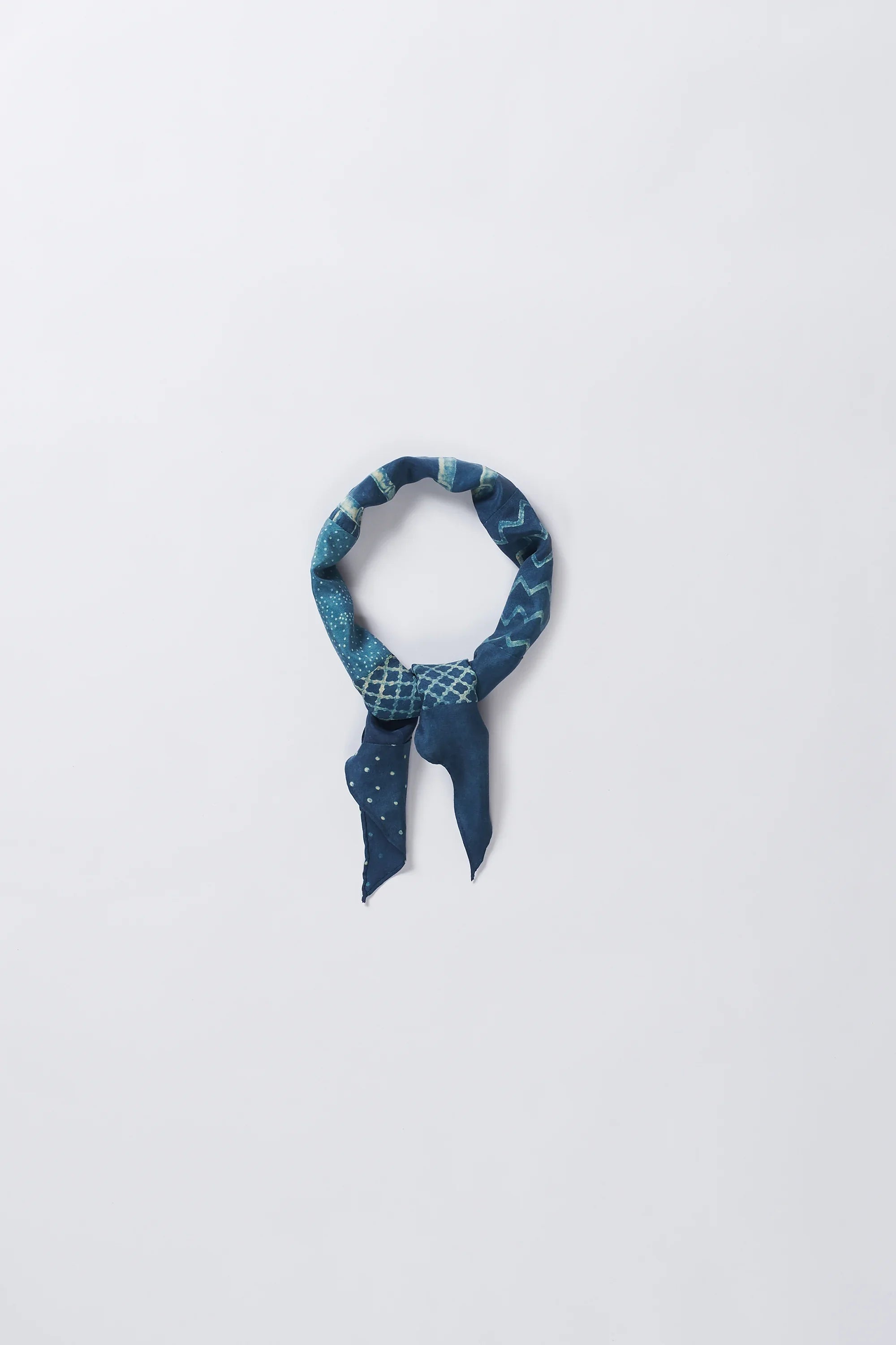 Indigo Patchwork Bandana in Silk