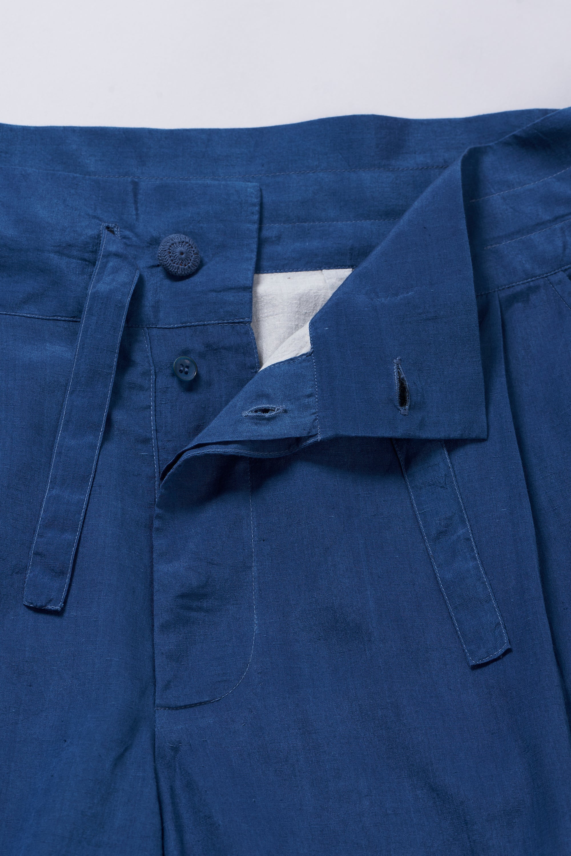 Medium Indigo Cotton Silk Trousers