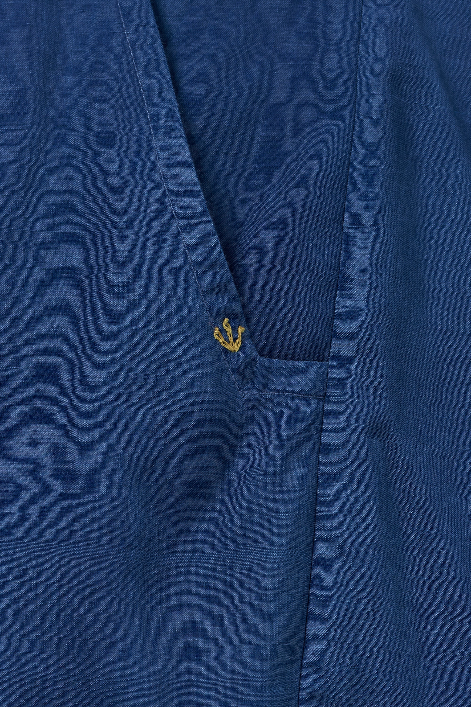 Medium Indigo Cotton Silk Trousers